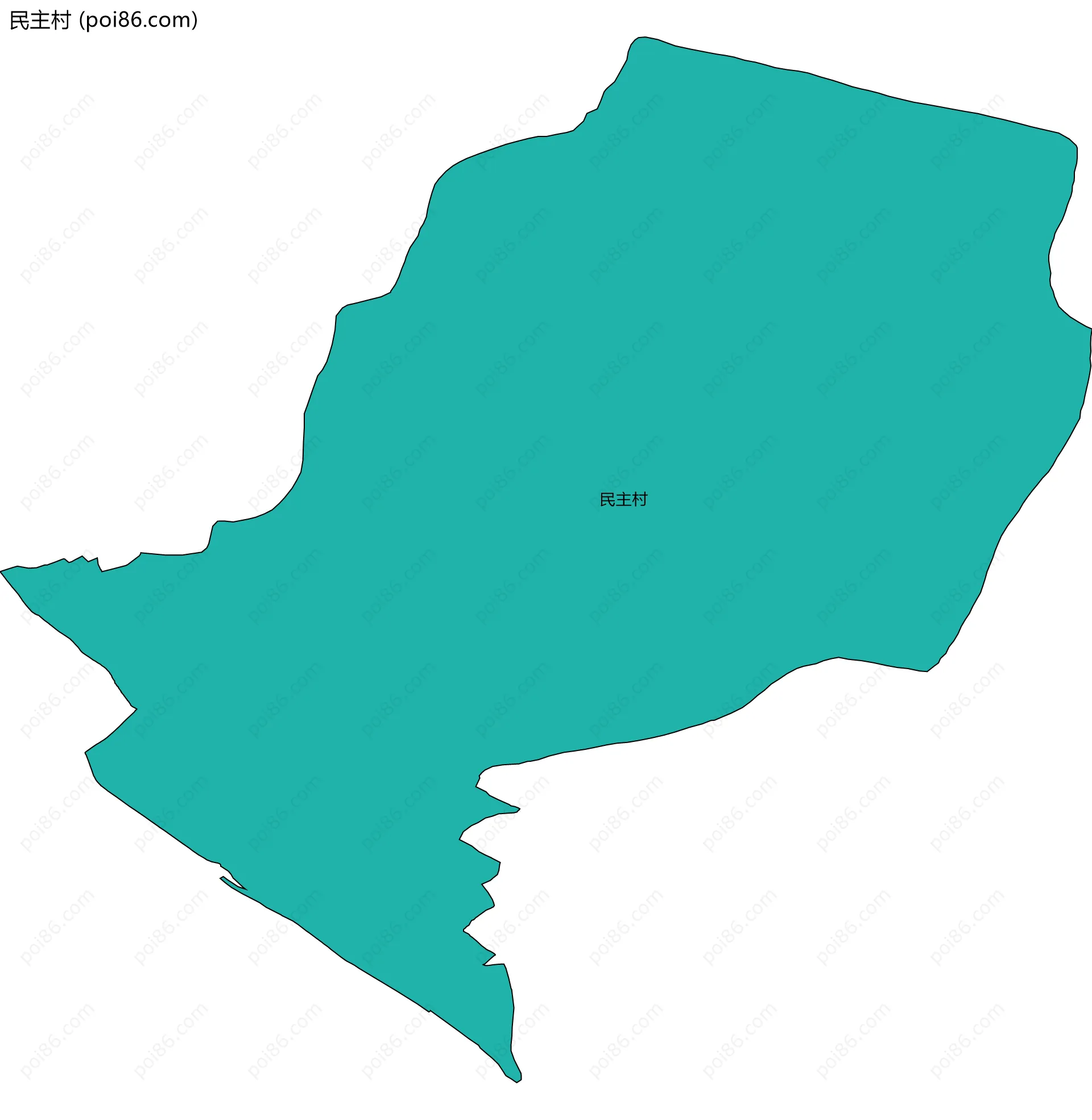 民主村边界地图