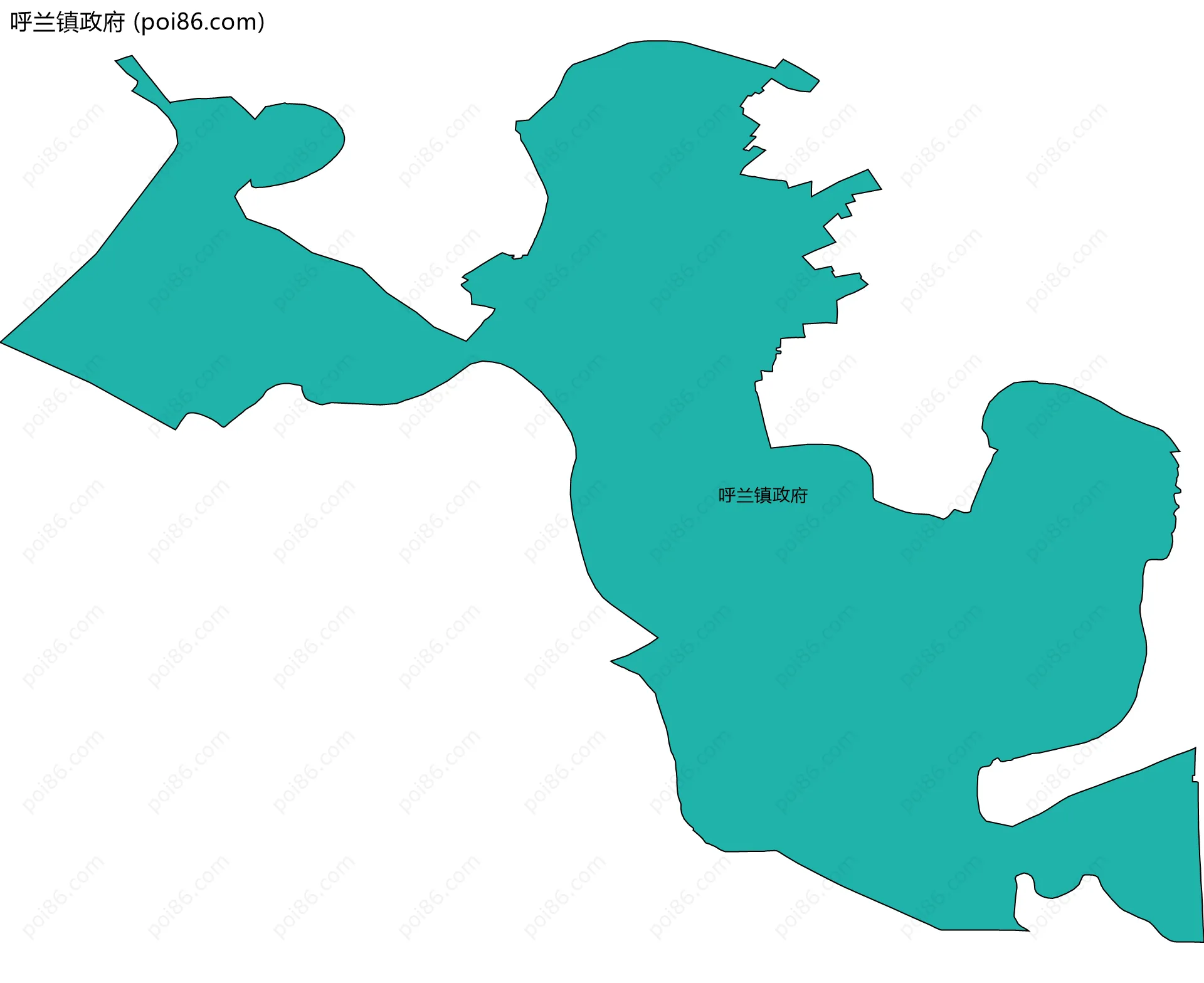 呼兰镇政府边界地图