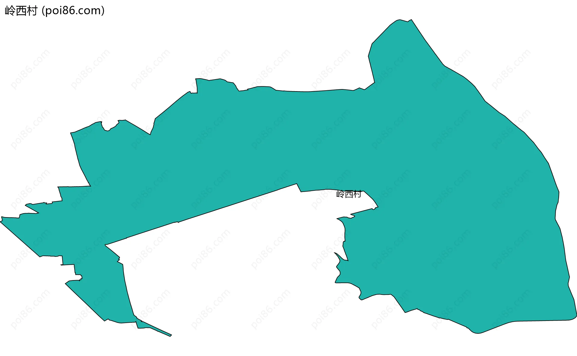 岭西村边界地图