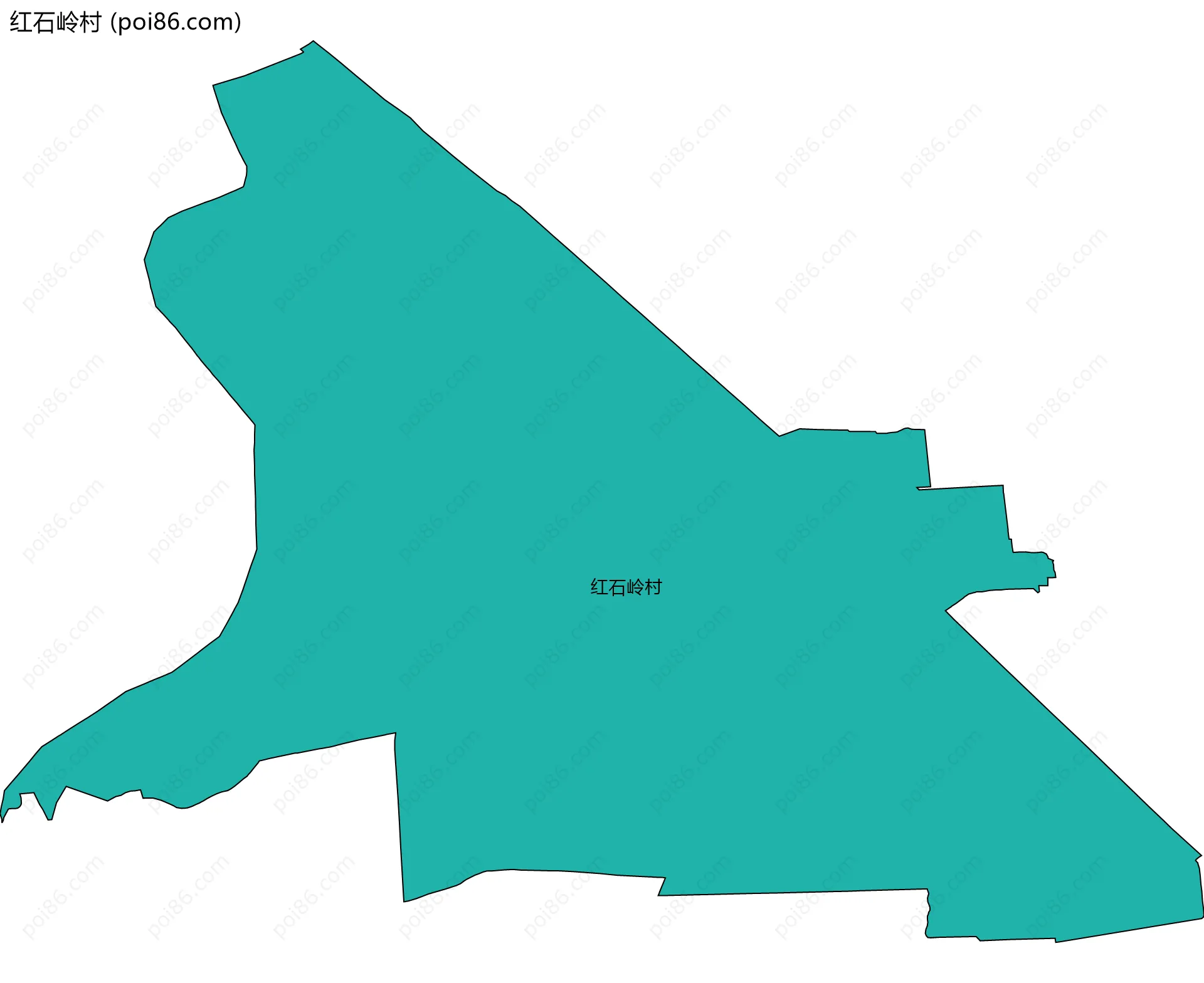 红石岭村边界地图