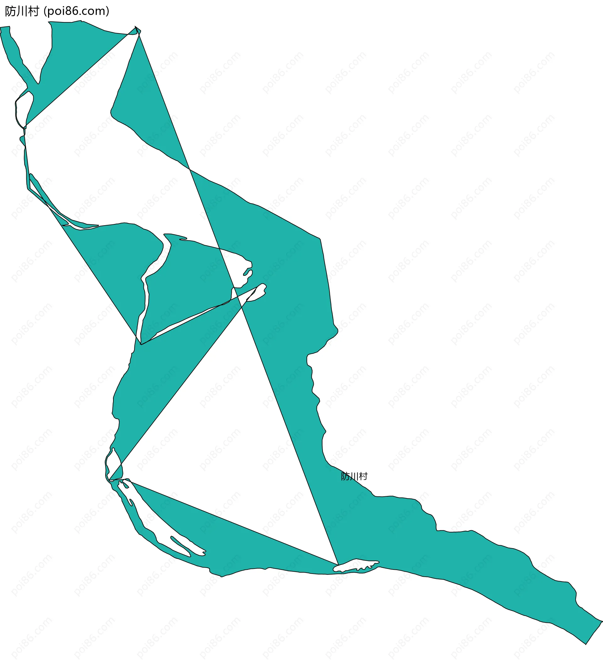 防川村边界地图