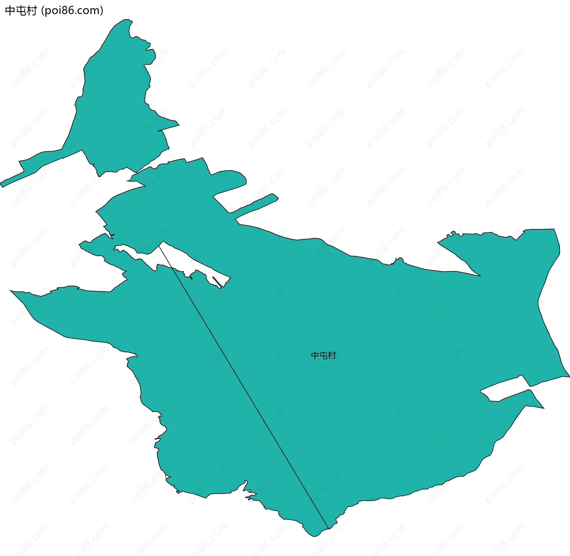 中屯村边界地图