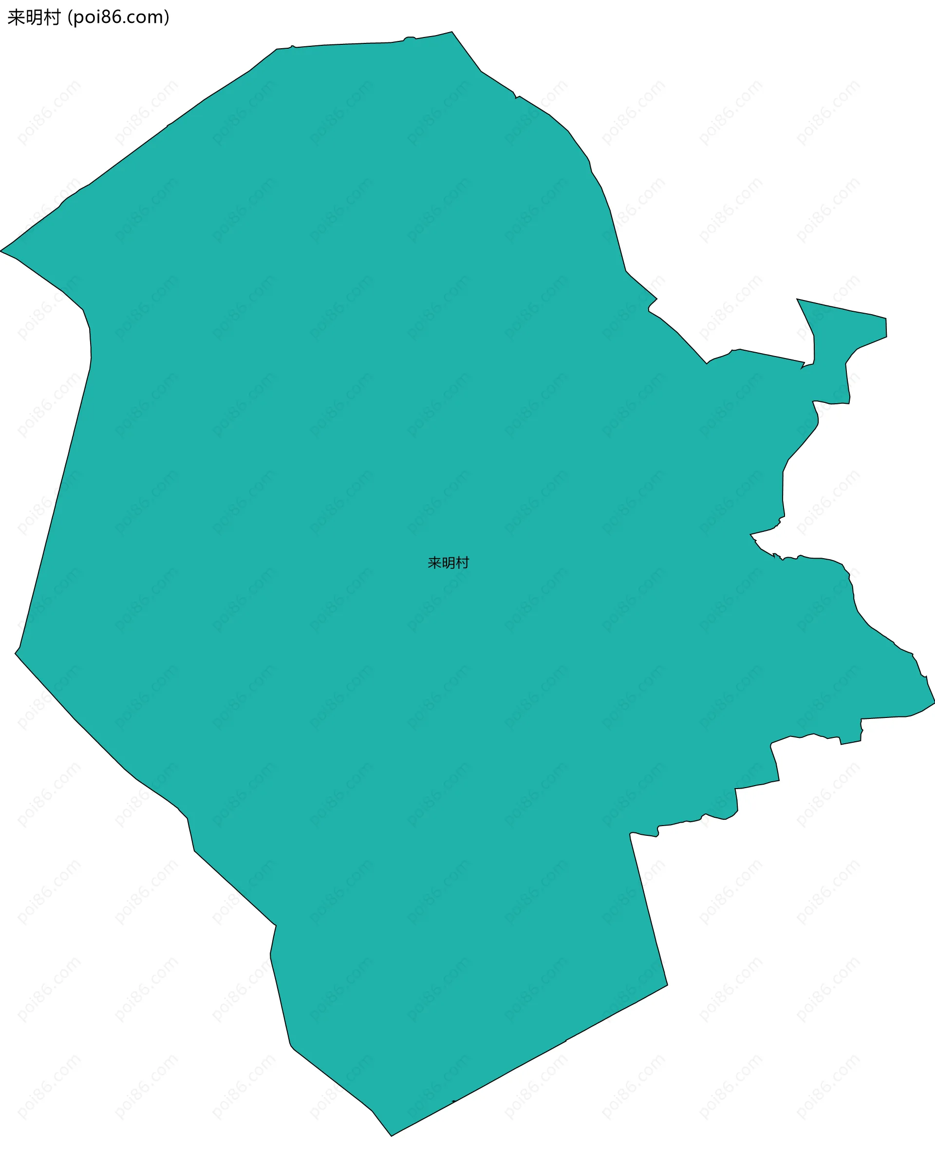 来明村边界地图