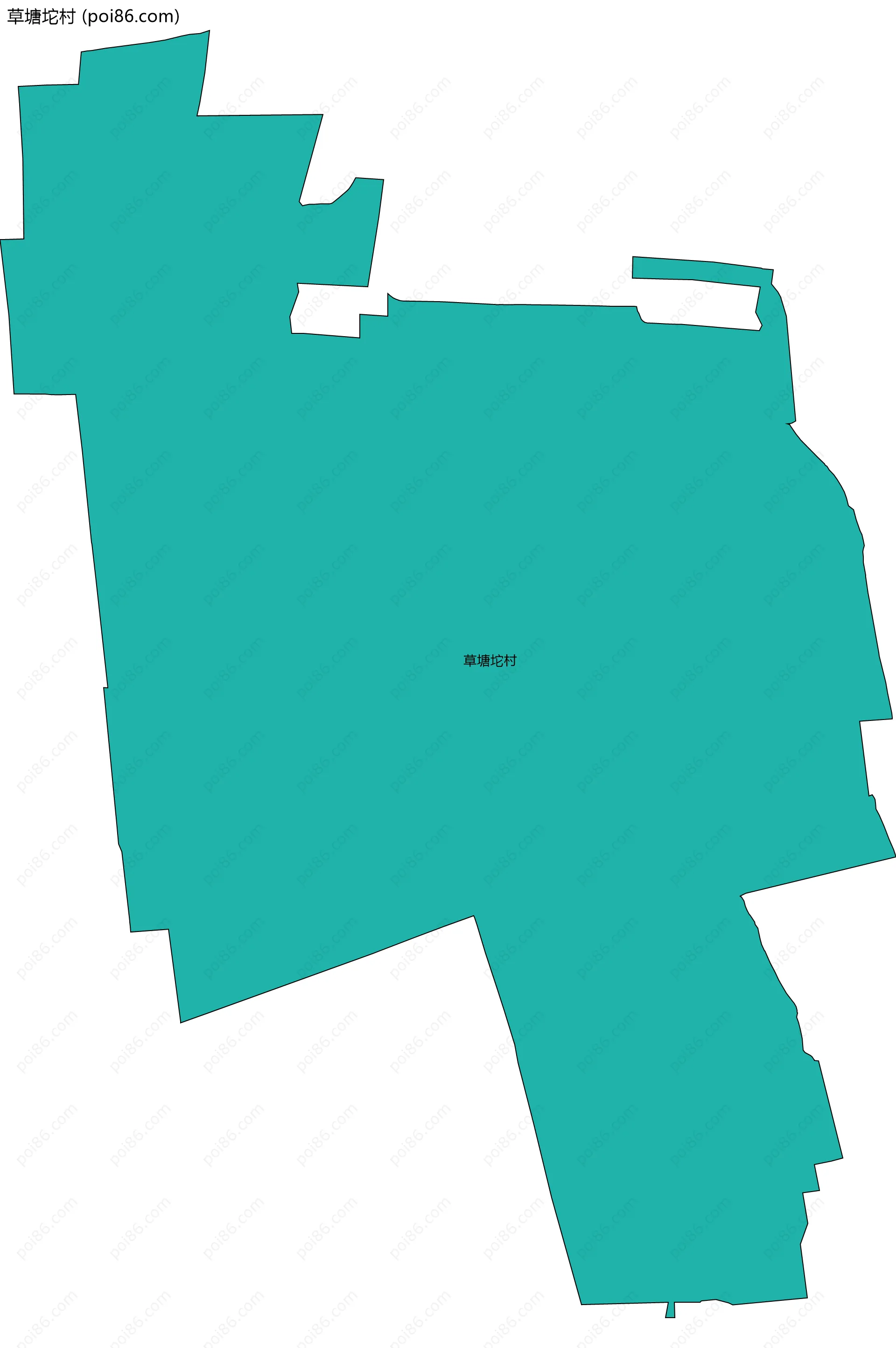 草塘坨村边界地图