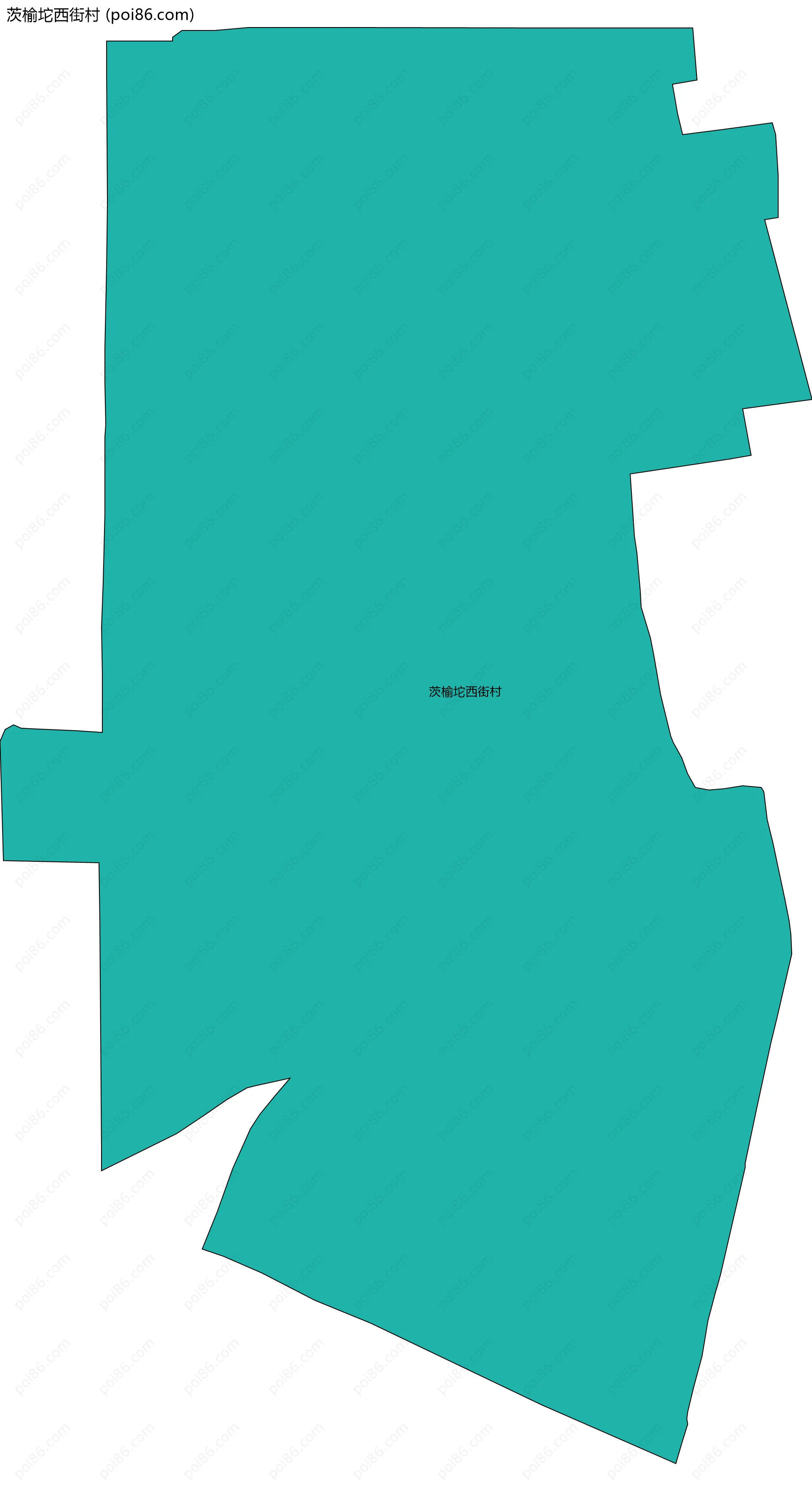 茨榆坨西街村边界地图