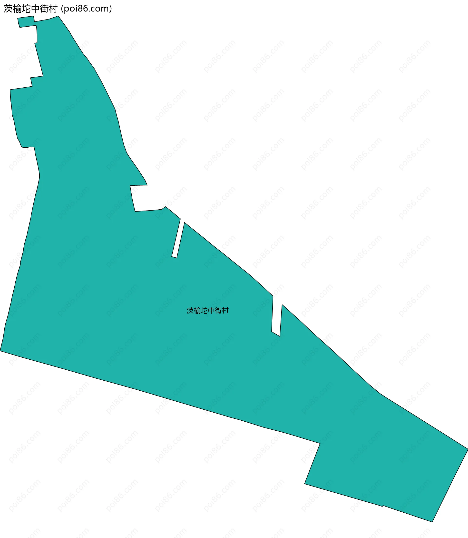 茨榆坨中街村边界地图