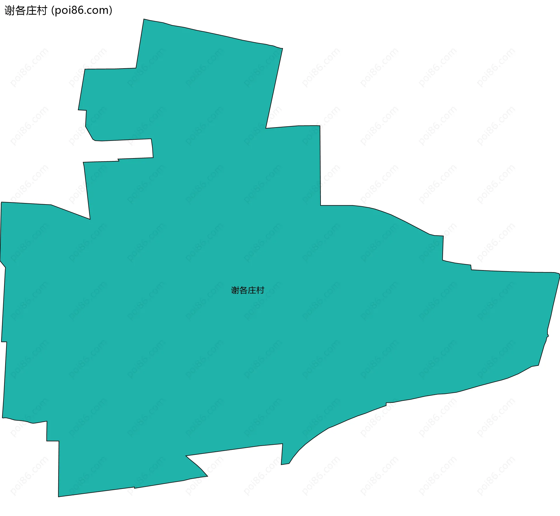 谢各庄村边界地图