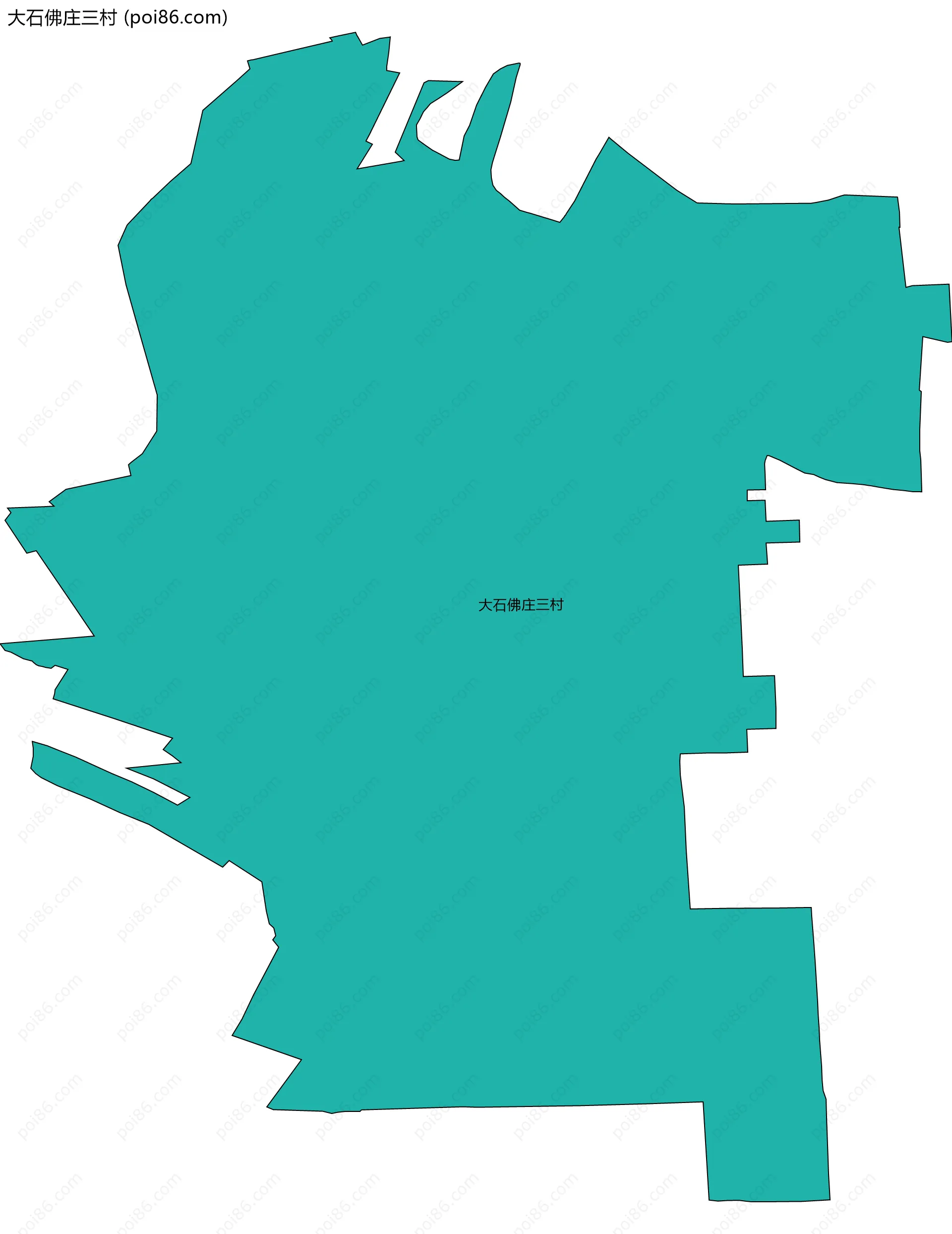 大石佛庄三村边界地图