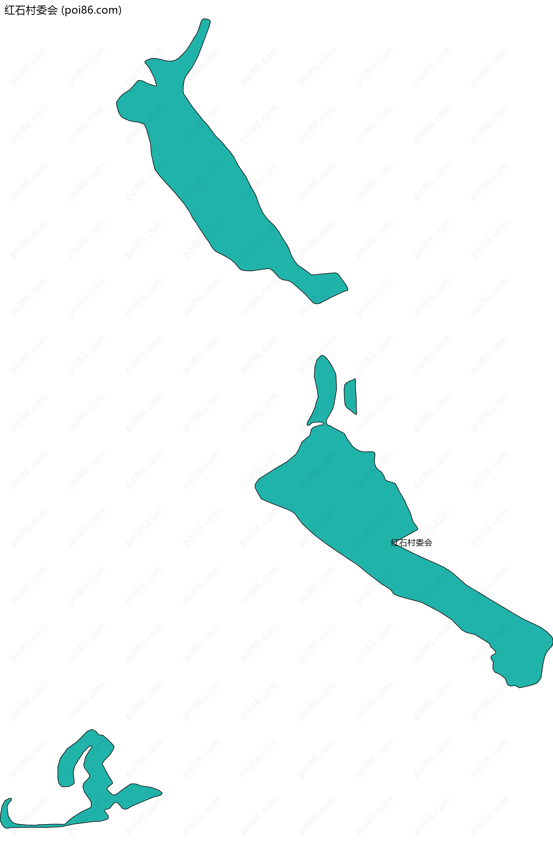 红石村委会边界地图