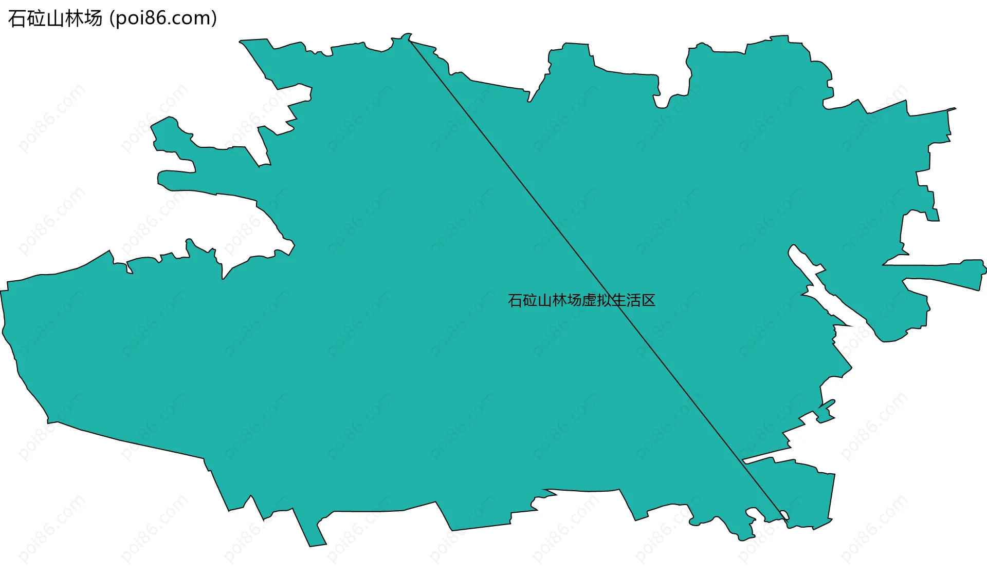 石砬山林场边界地图(五级行政区划)