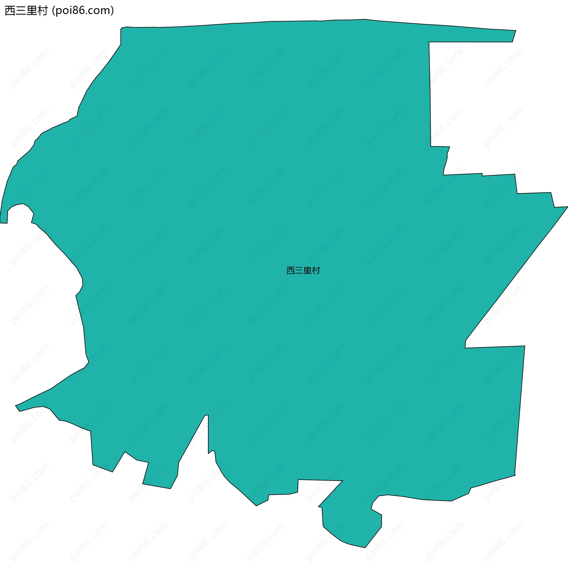 西三里村边界地图