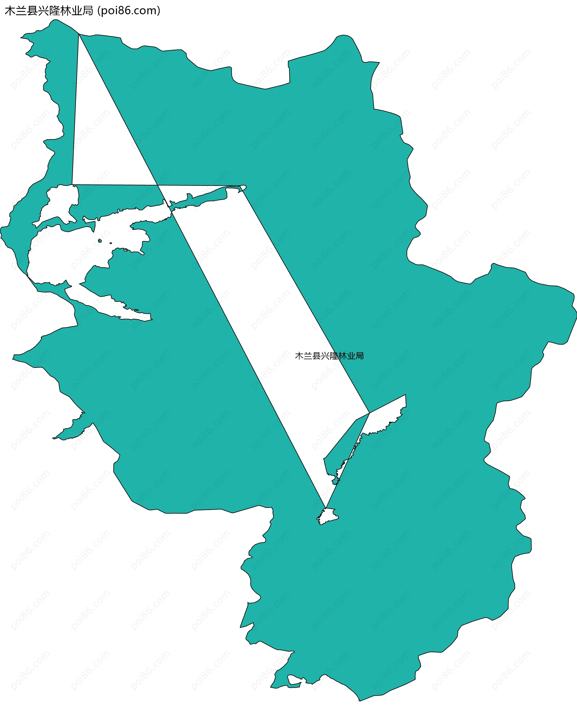 木兰县兴隆林业局边界地图