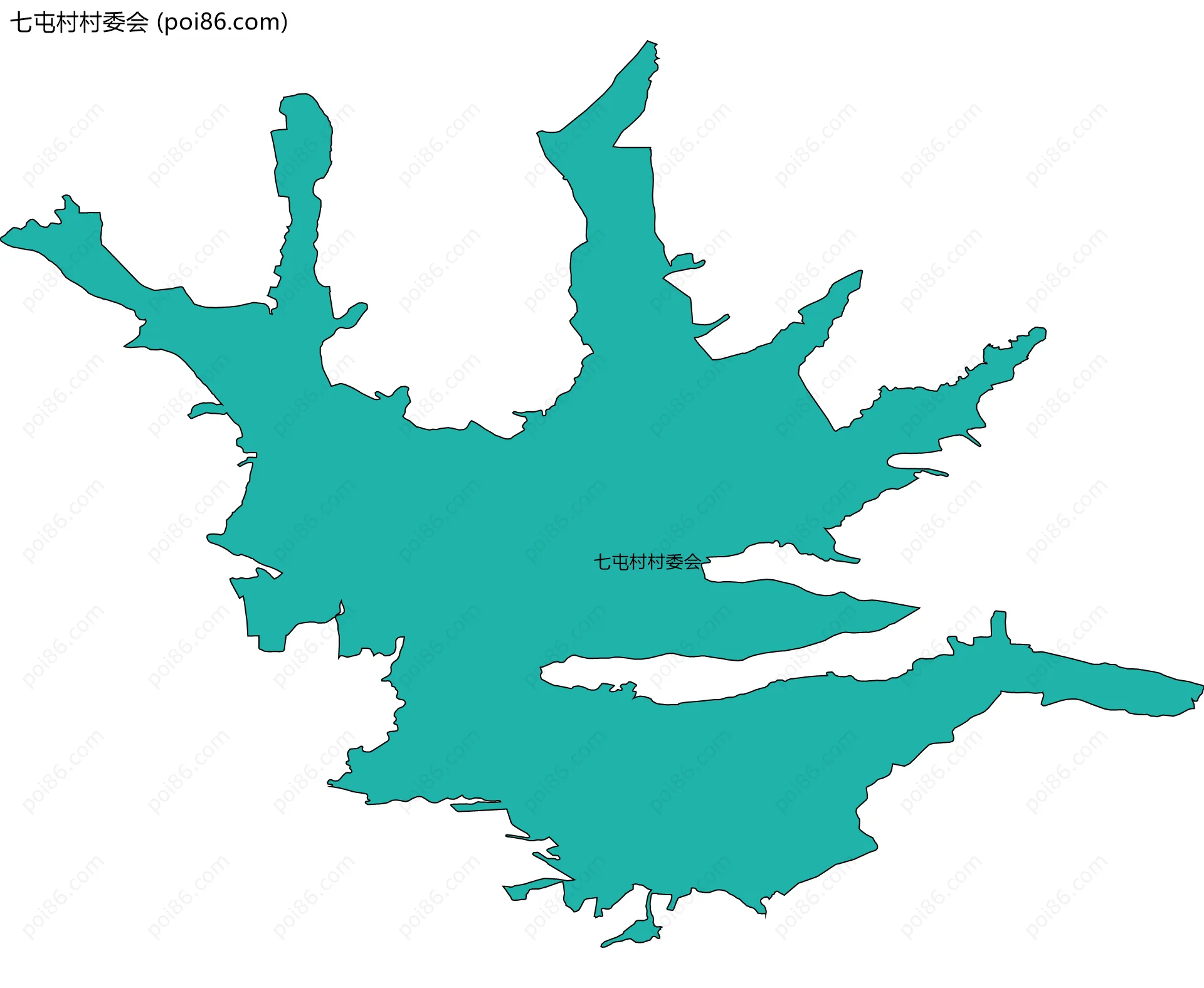 七屯村村委会边界地图