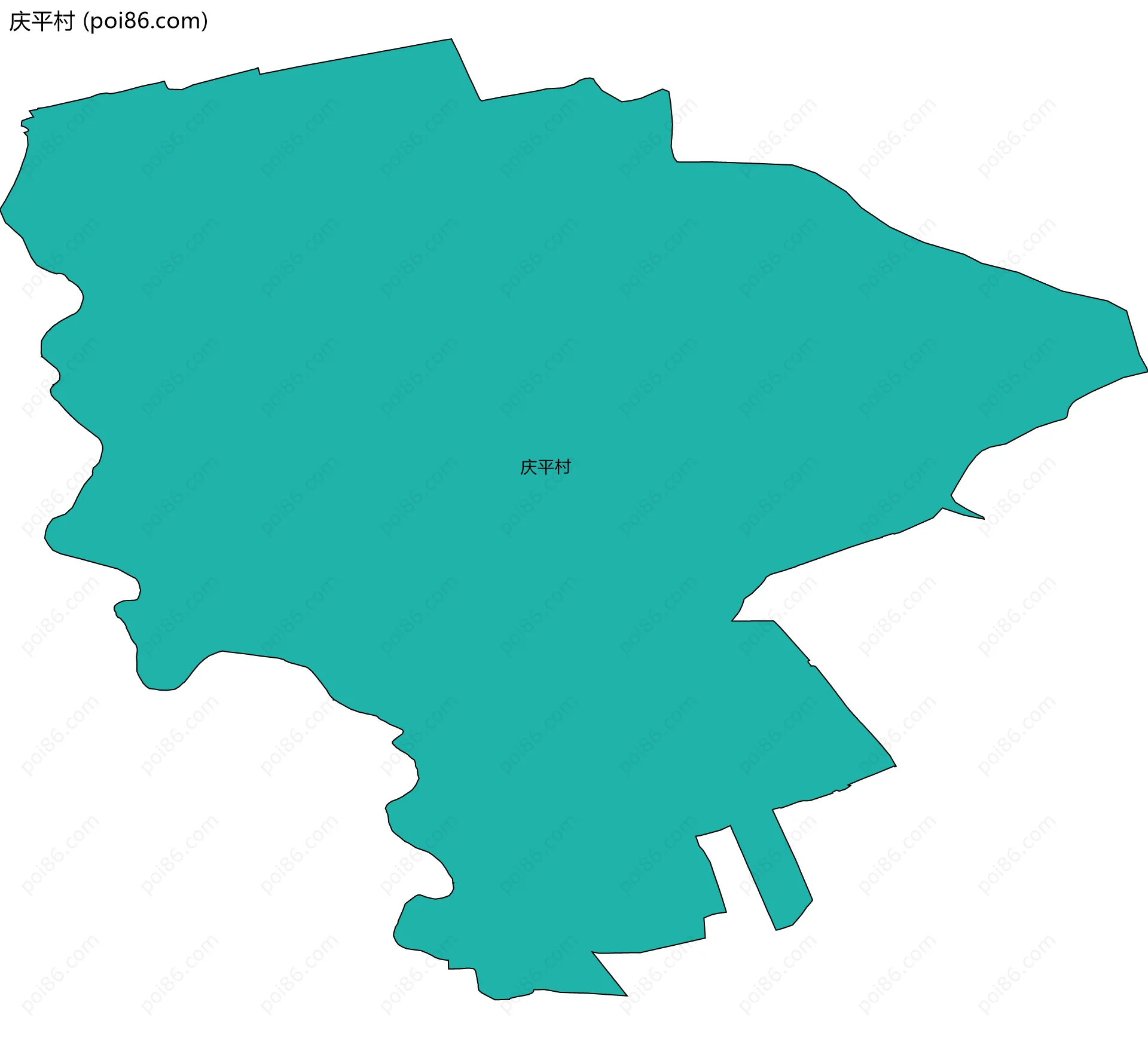 庆平村边界地图