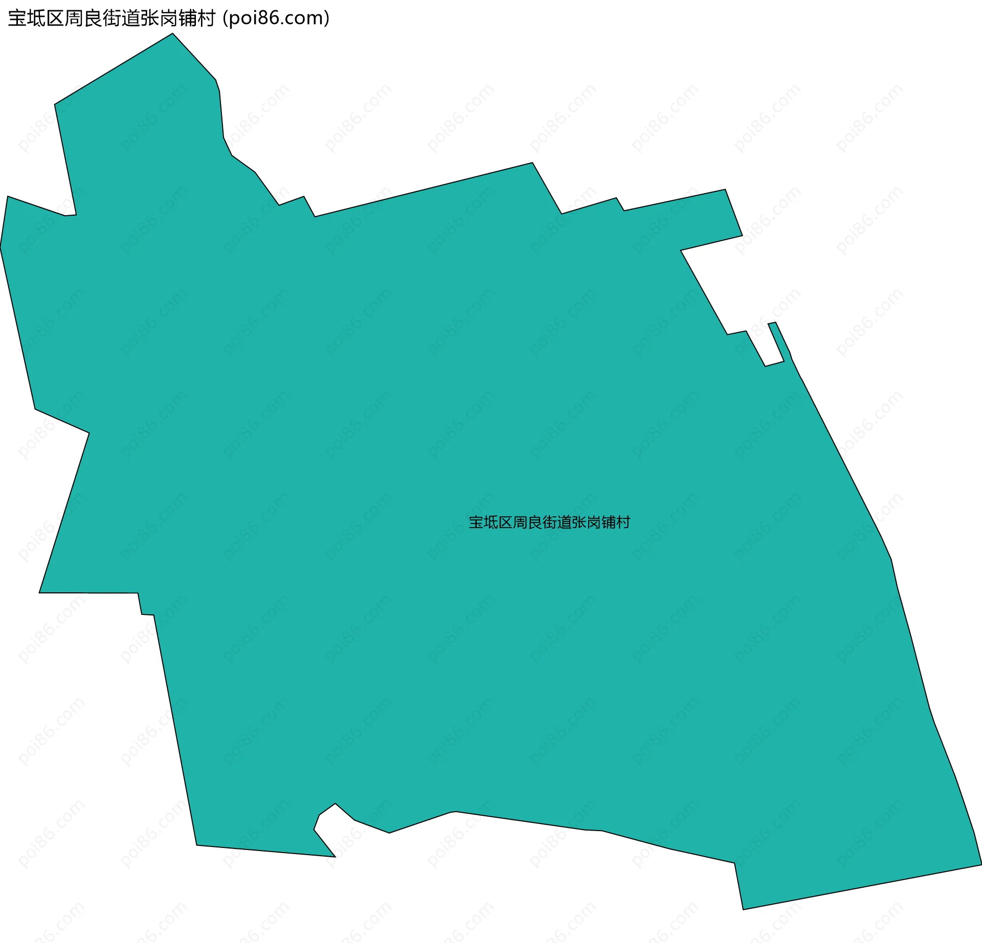 宝坻区周良街道张岗铺村边界地图
