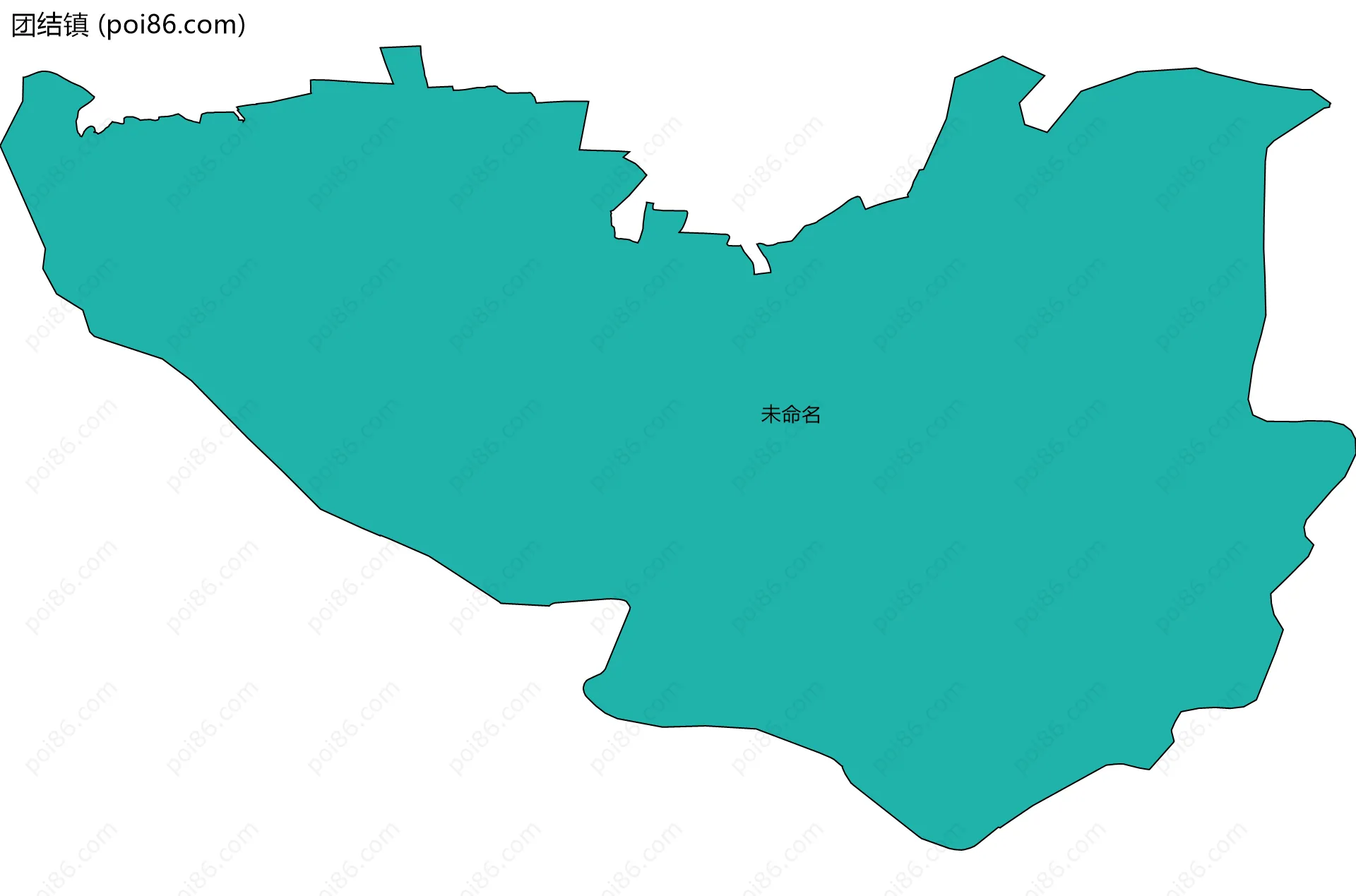 团结镇边界地图(五级行政区划)