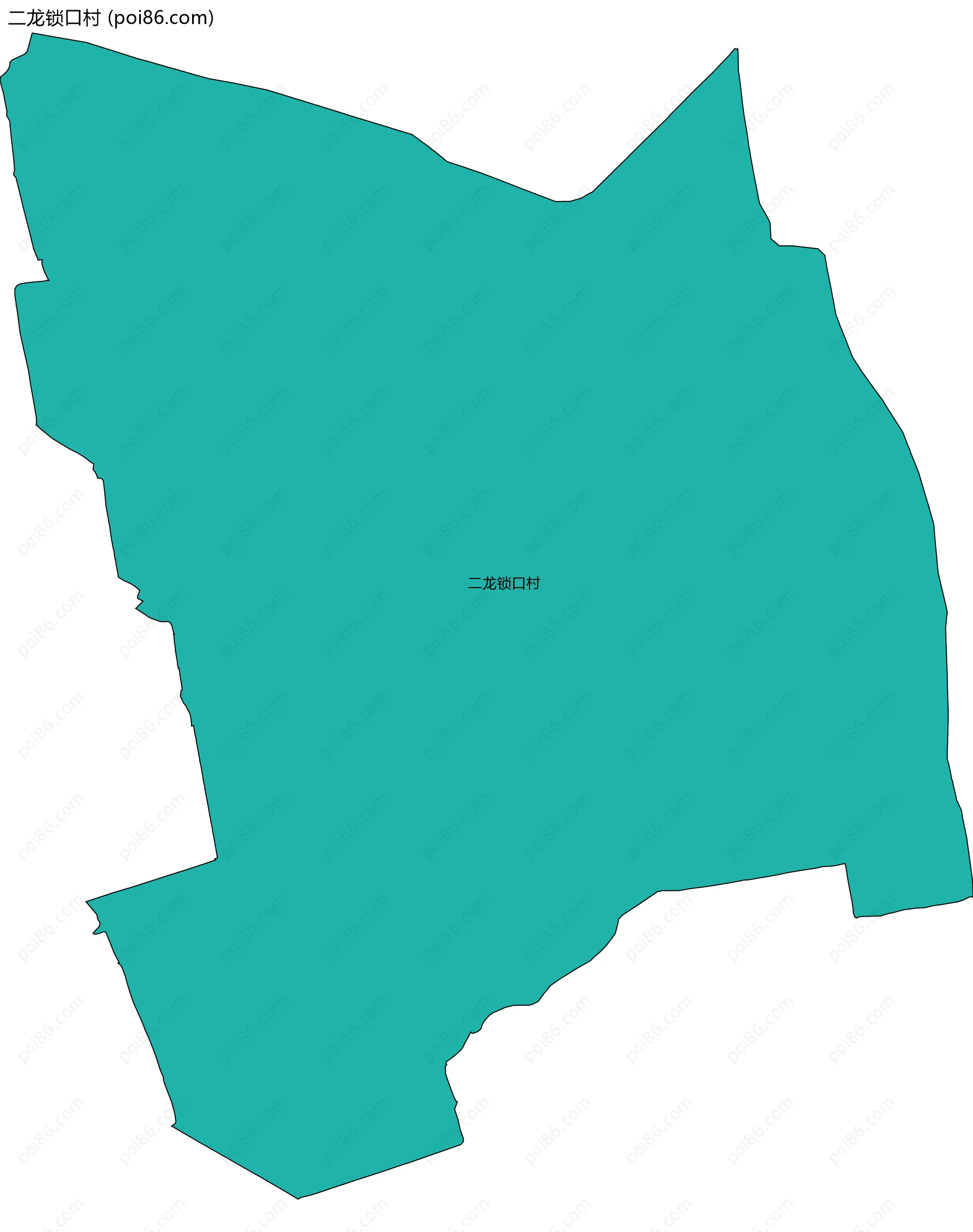 二龙锁口村边界地图