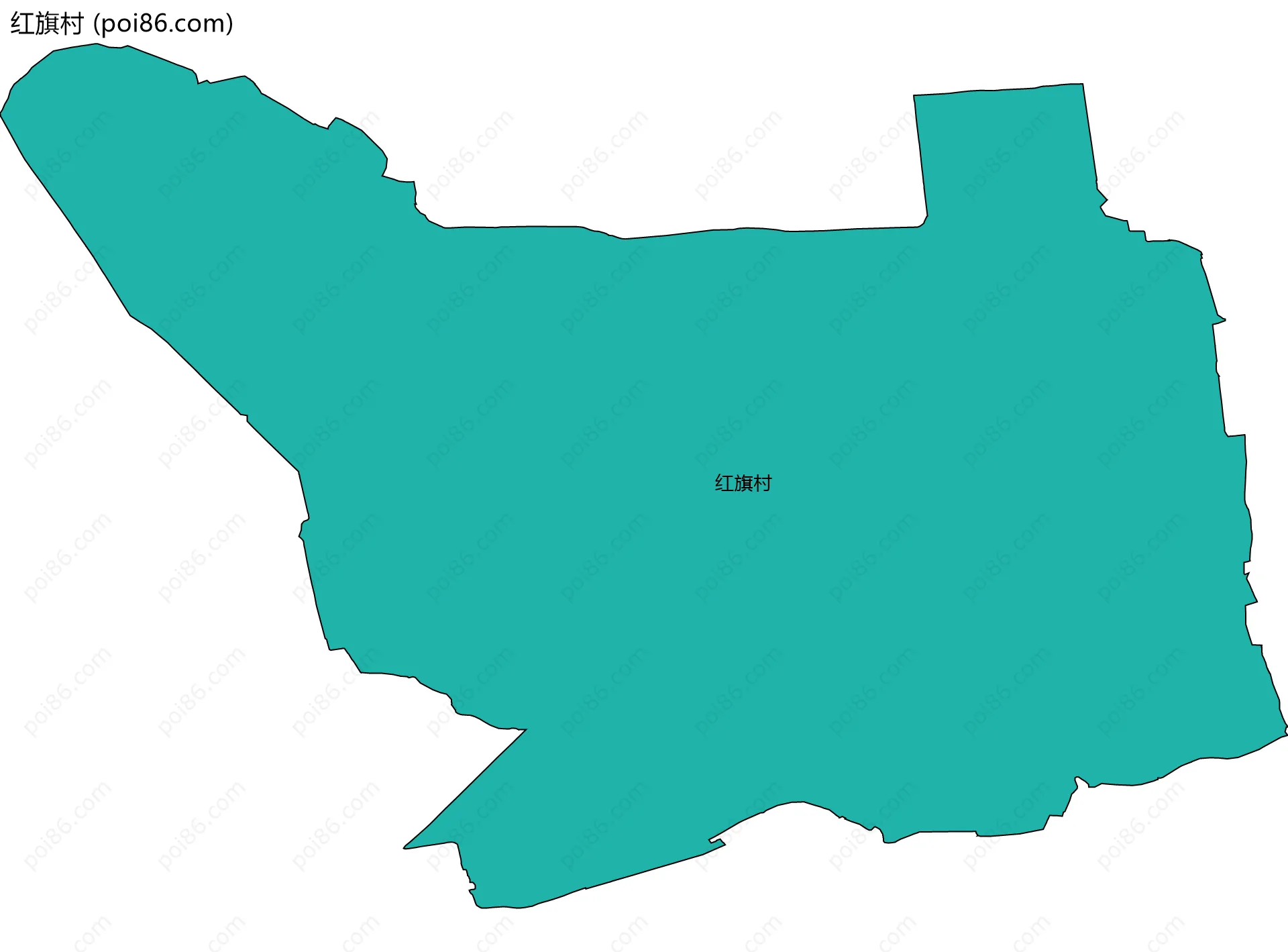 红旗村边界地图