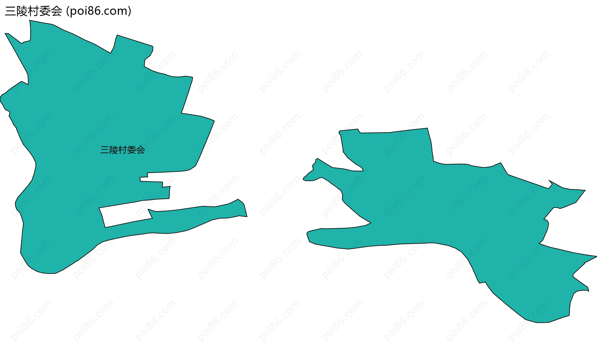 三陵村委会边界地图