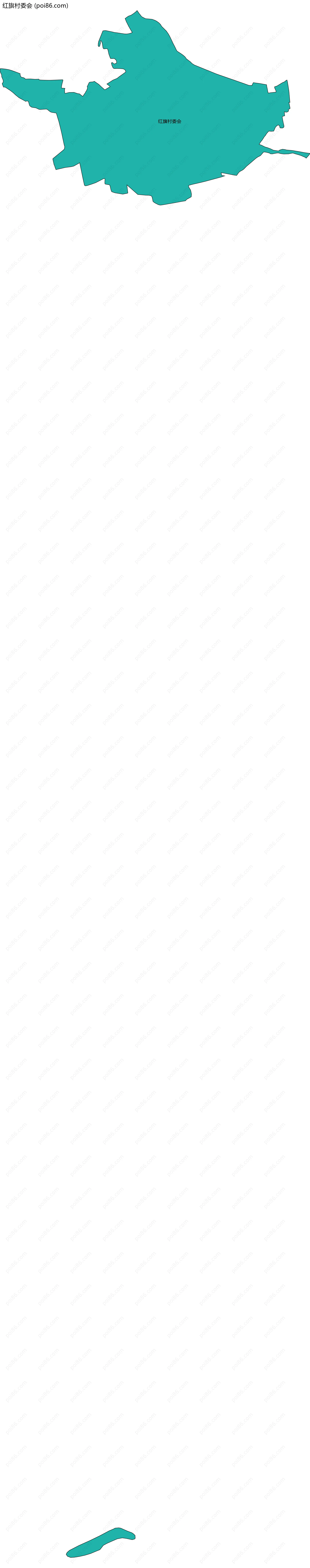 红旗村委会边界地图