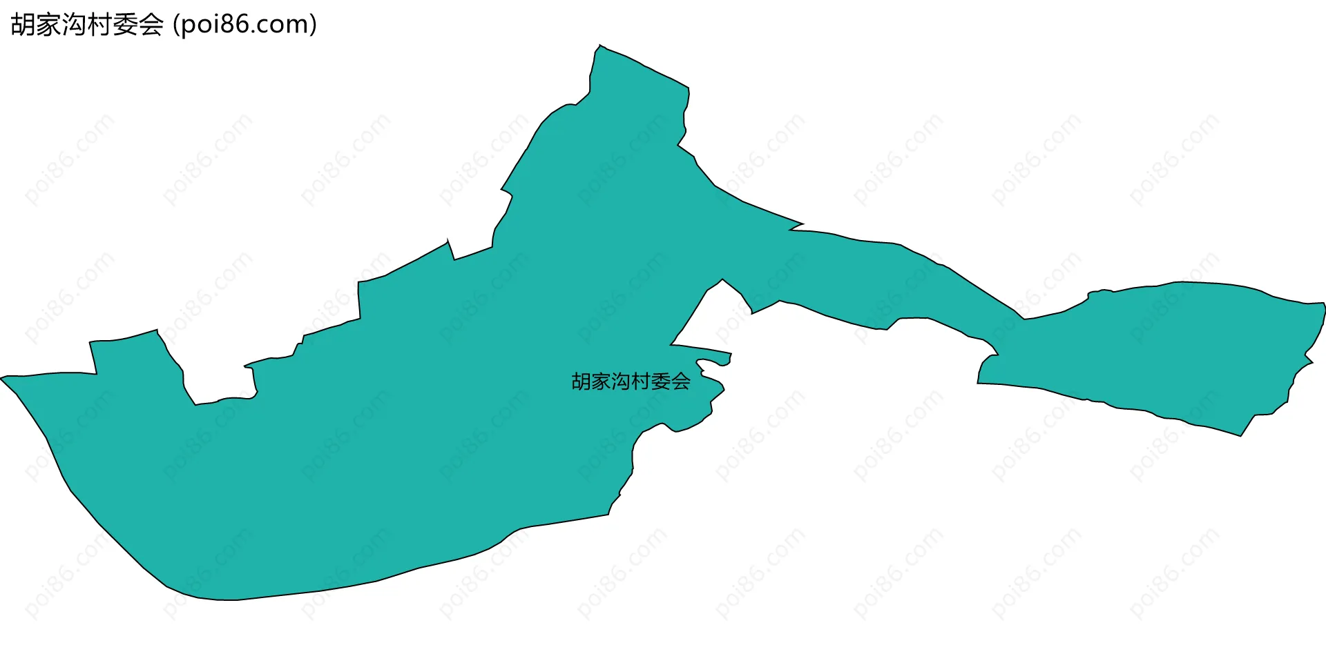 胡家沟村委会边界地图