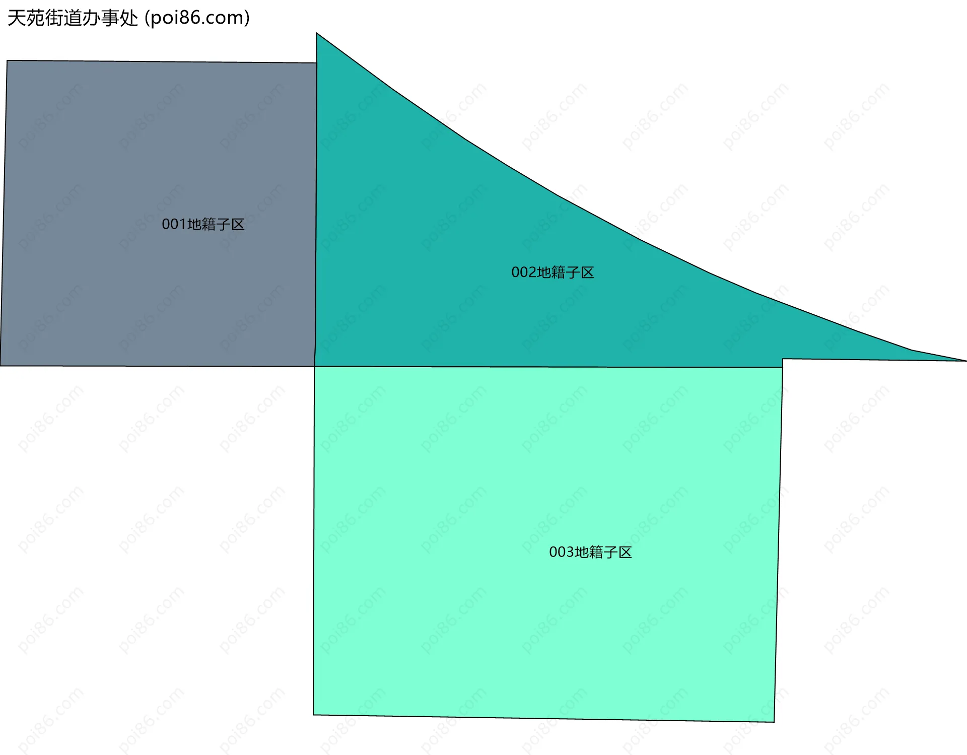 天苑街道办事处边界地图(五级行政区划)