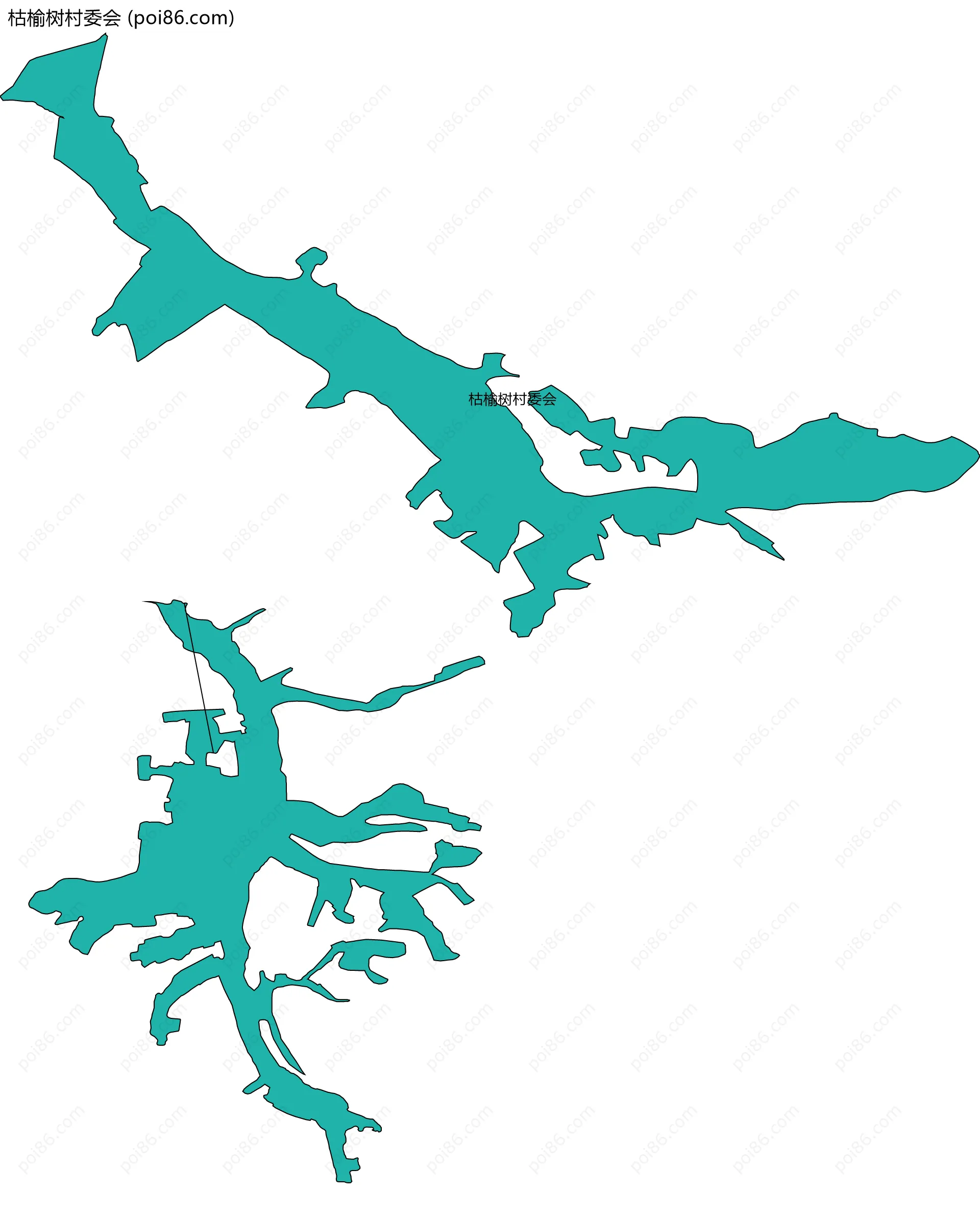 枯榆树村委会边界地图