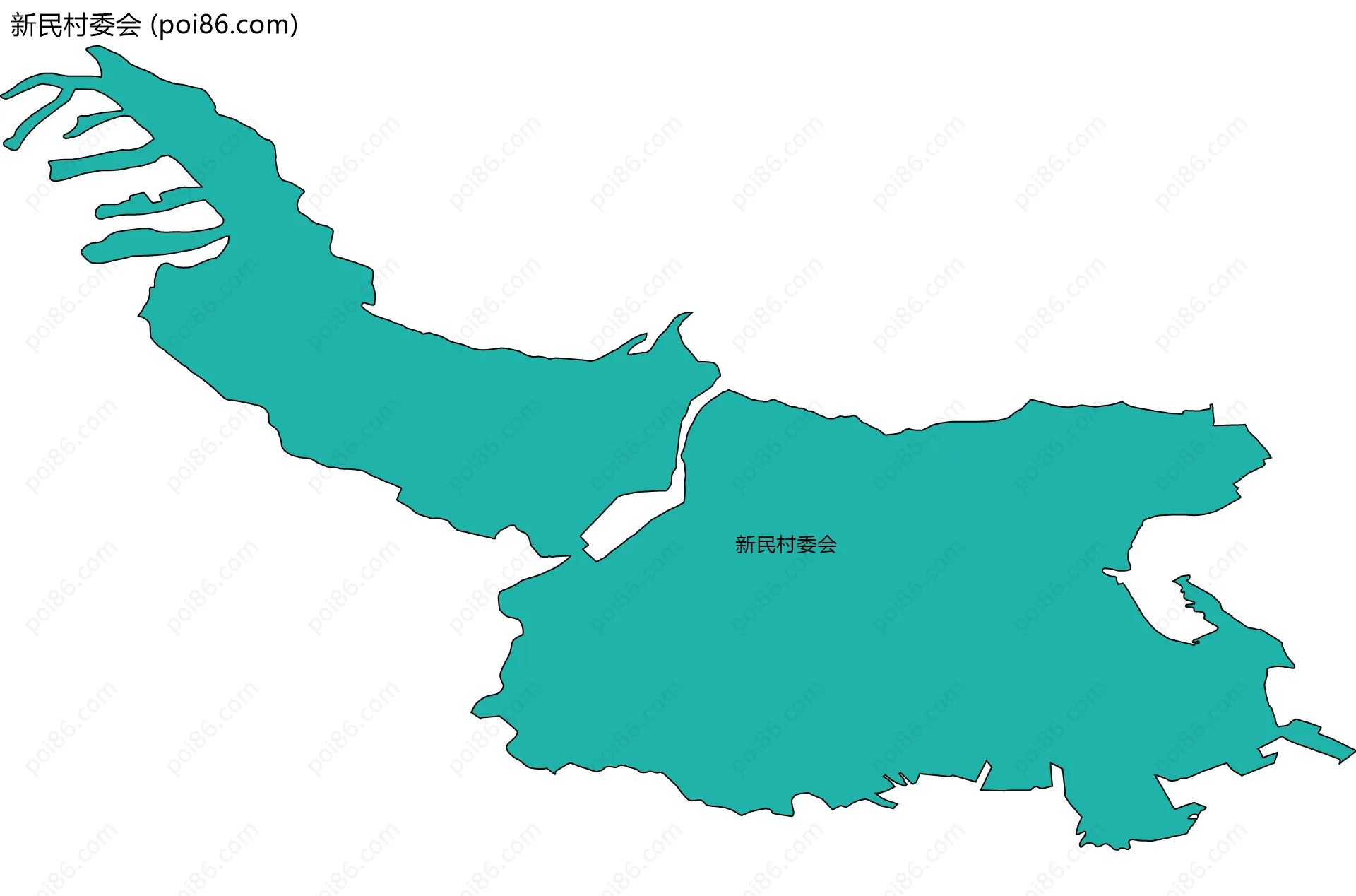 新民村委会边界地图