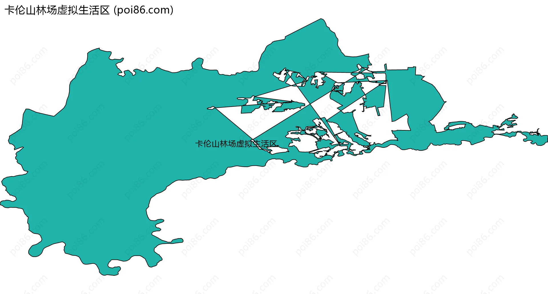 卡伦山林场虚拟生活区边界地图