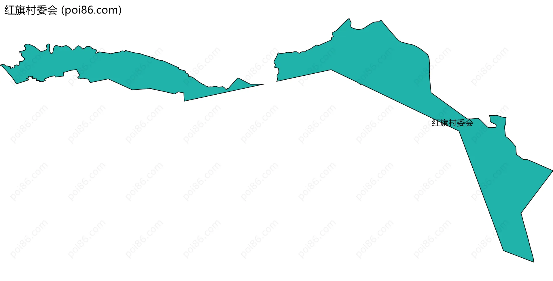 红旗村委会边界地图