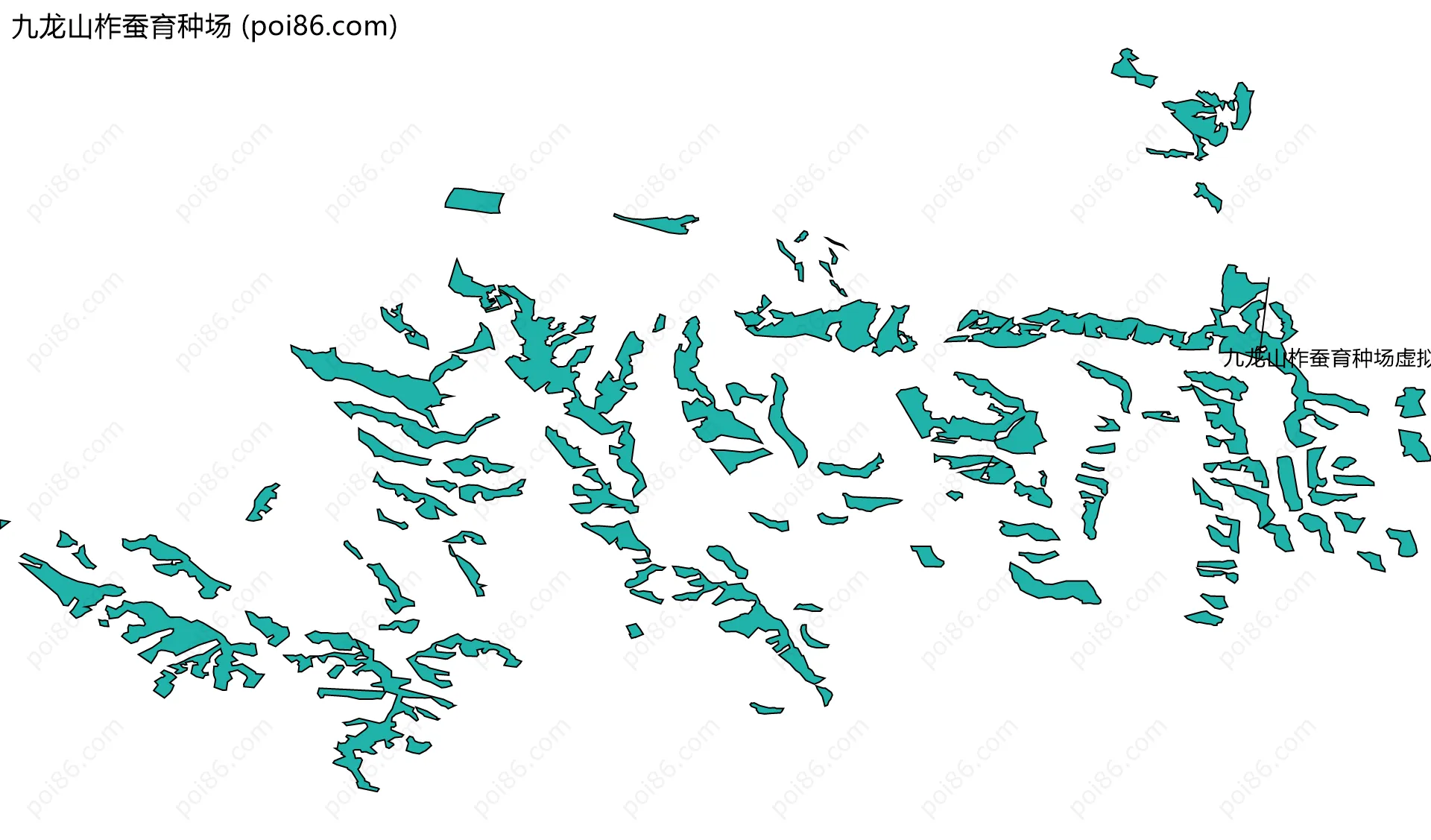 九龙山柞蚕育种场边界地图(五级行政区划)