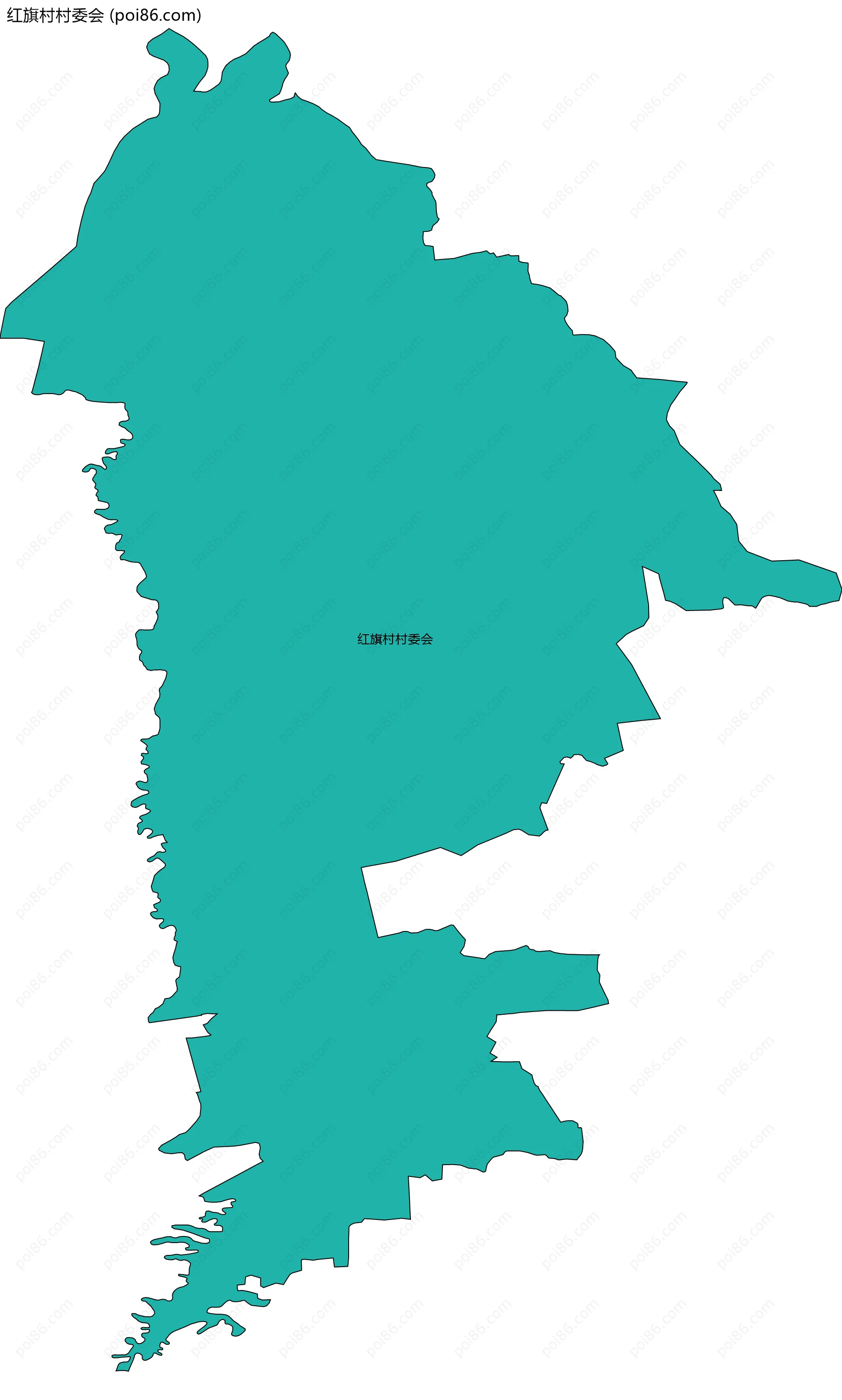 红旗村村委会边界地图