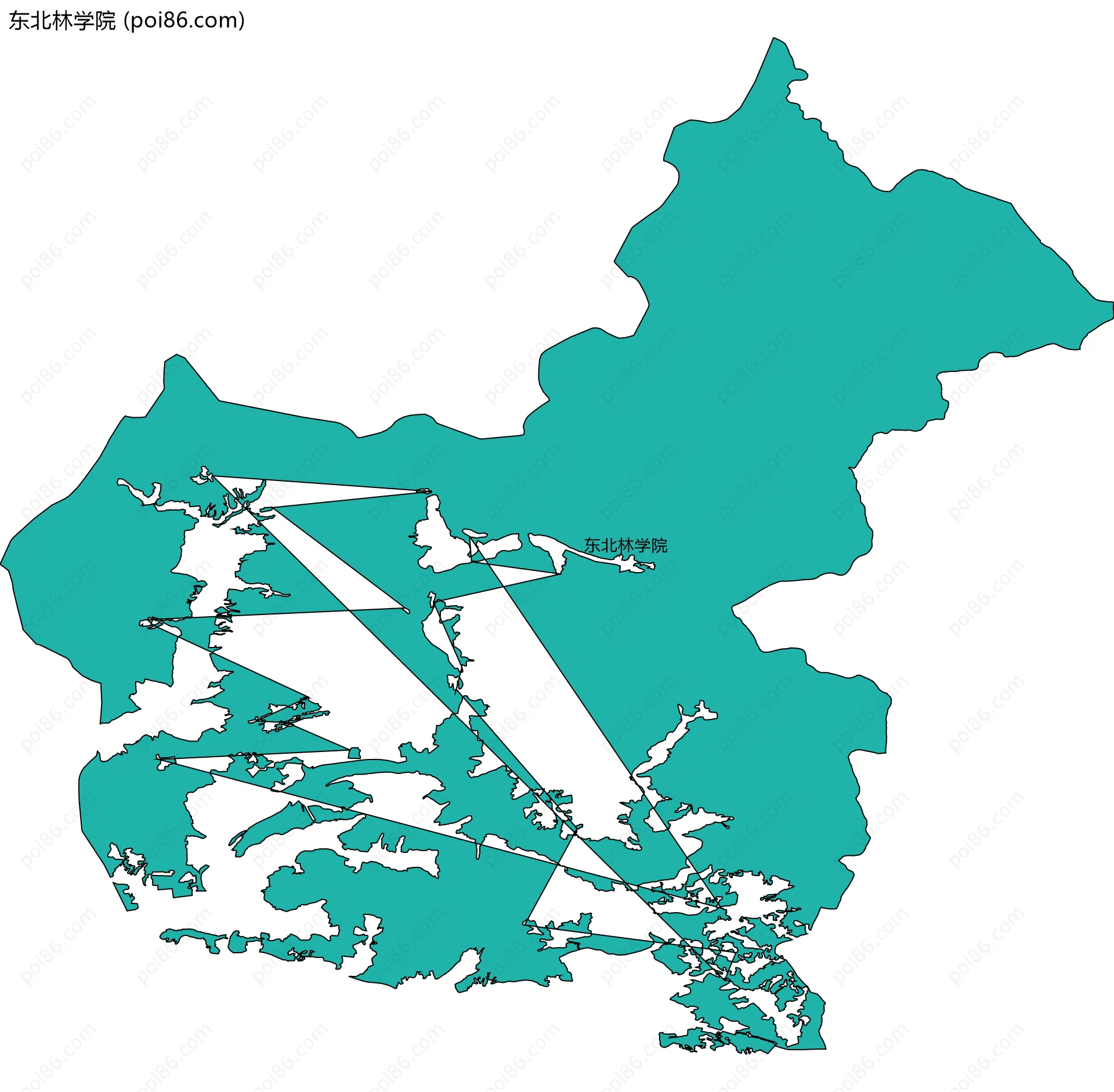 东北林学院边界地图