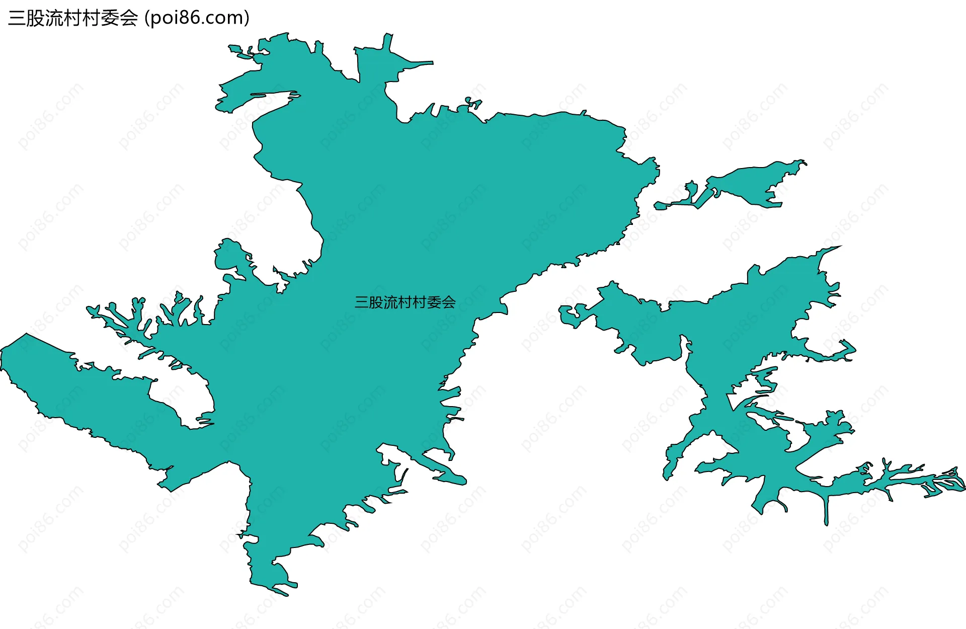 三股流村村委会边界地图