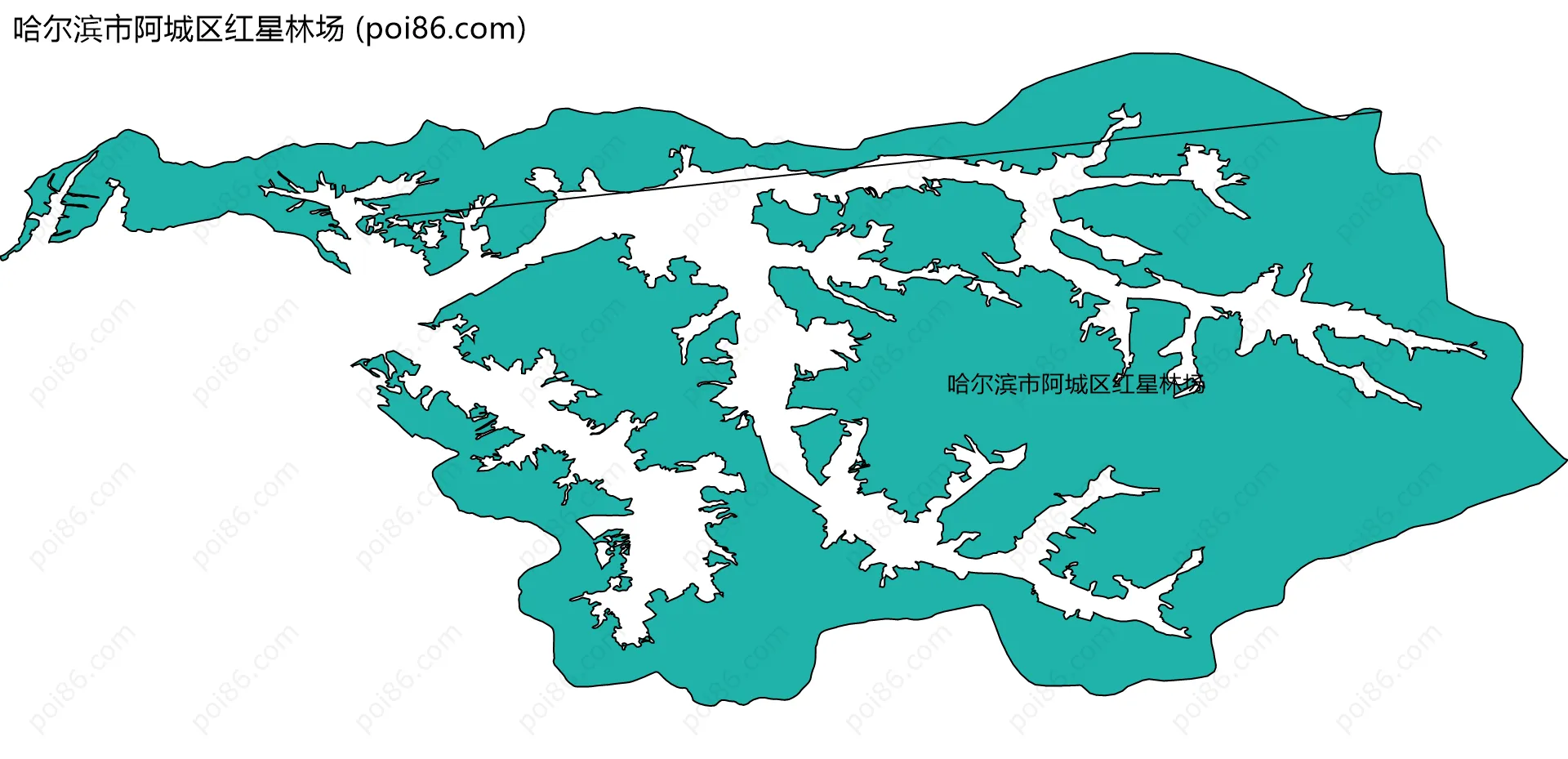 哈尔滨市阿城区红星林场边界地图