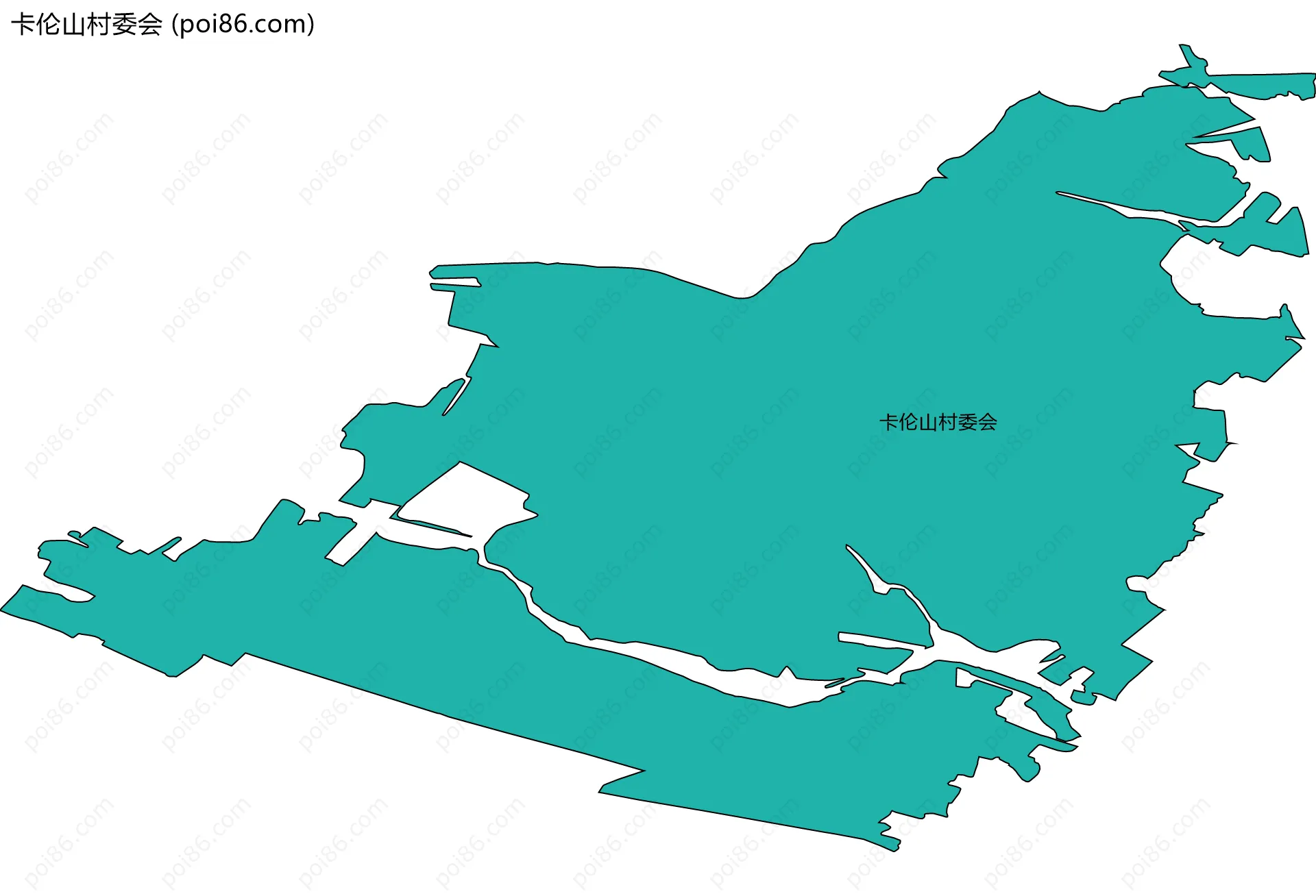 卡伦山村委会边界地图