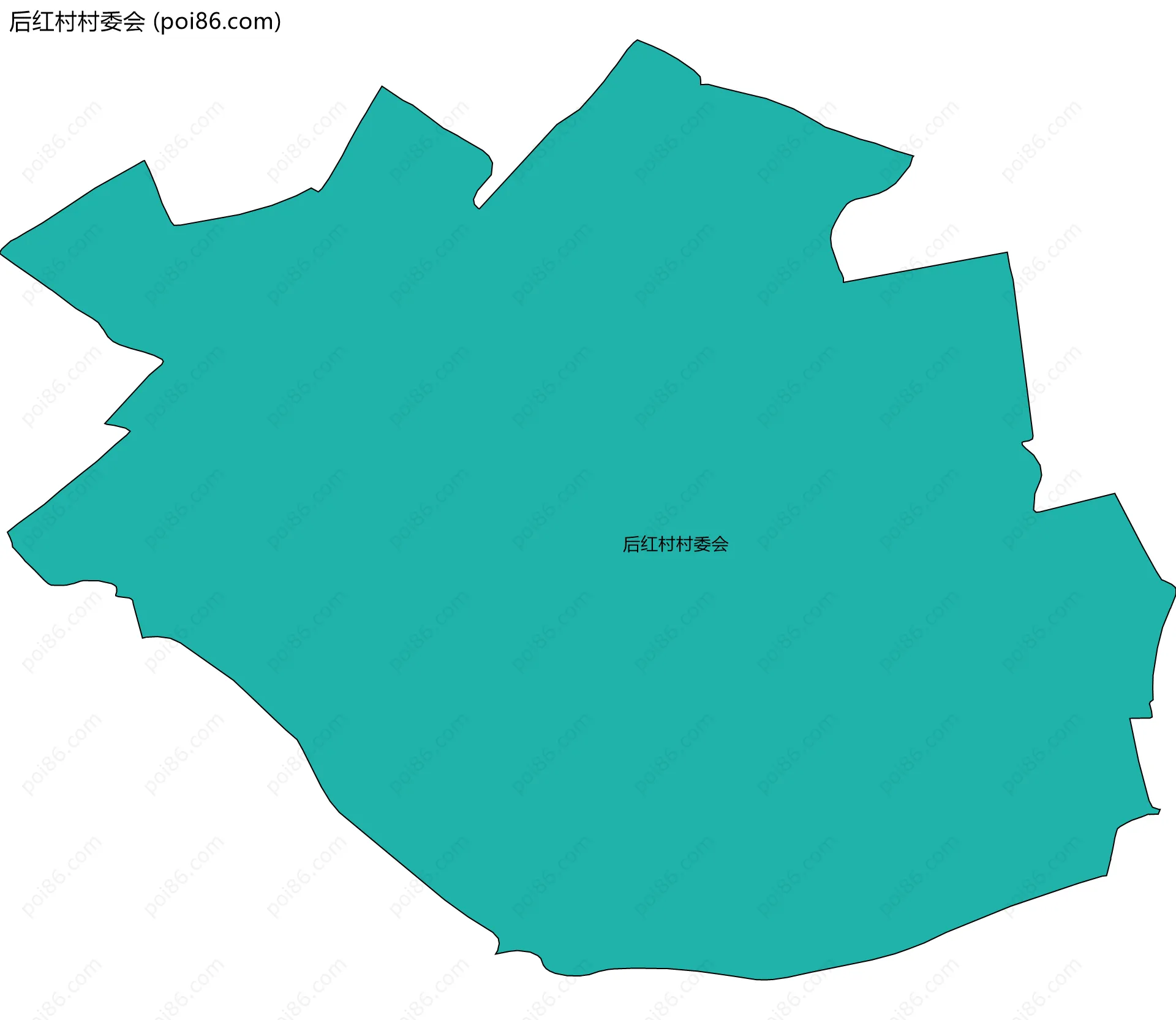 后红村村委会边界地图