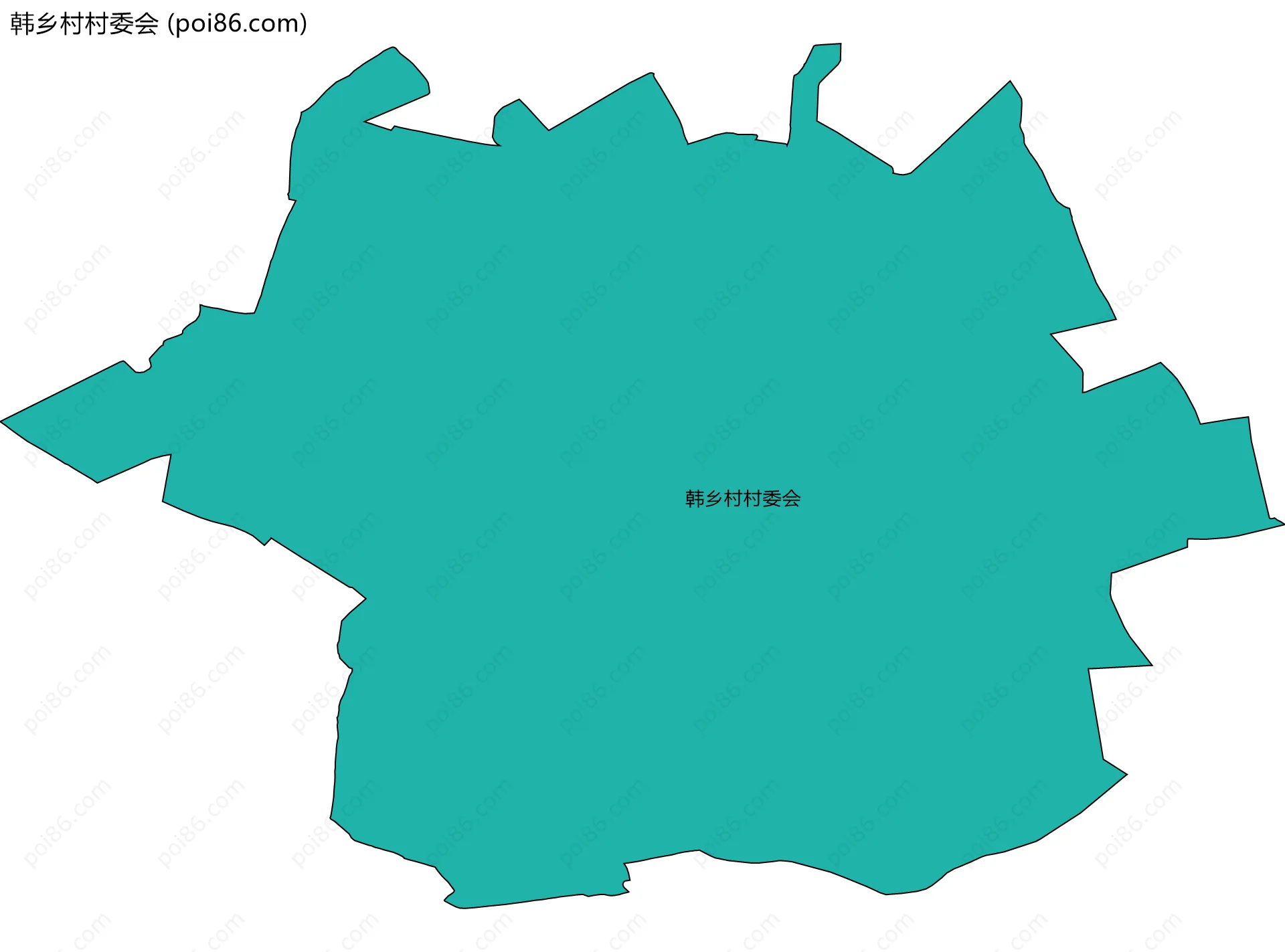 韩乡村村委会边界地图