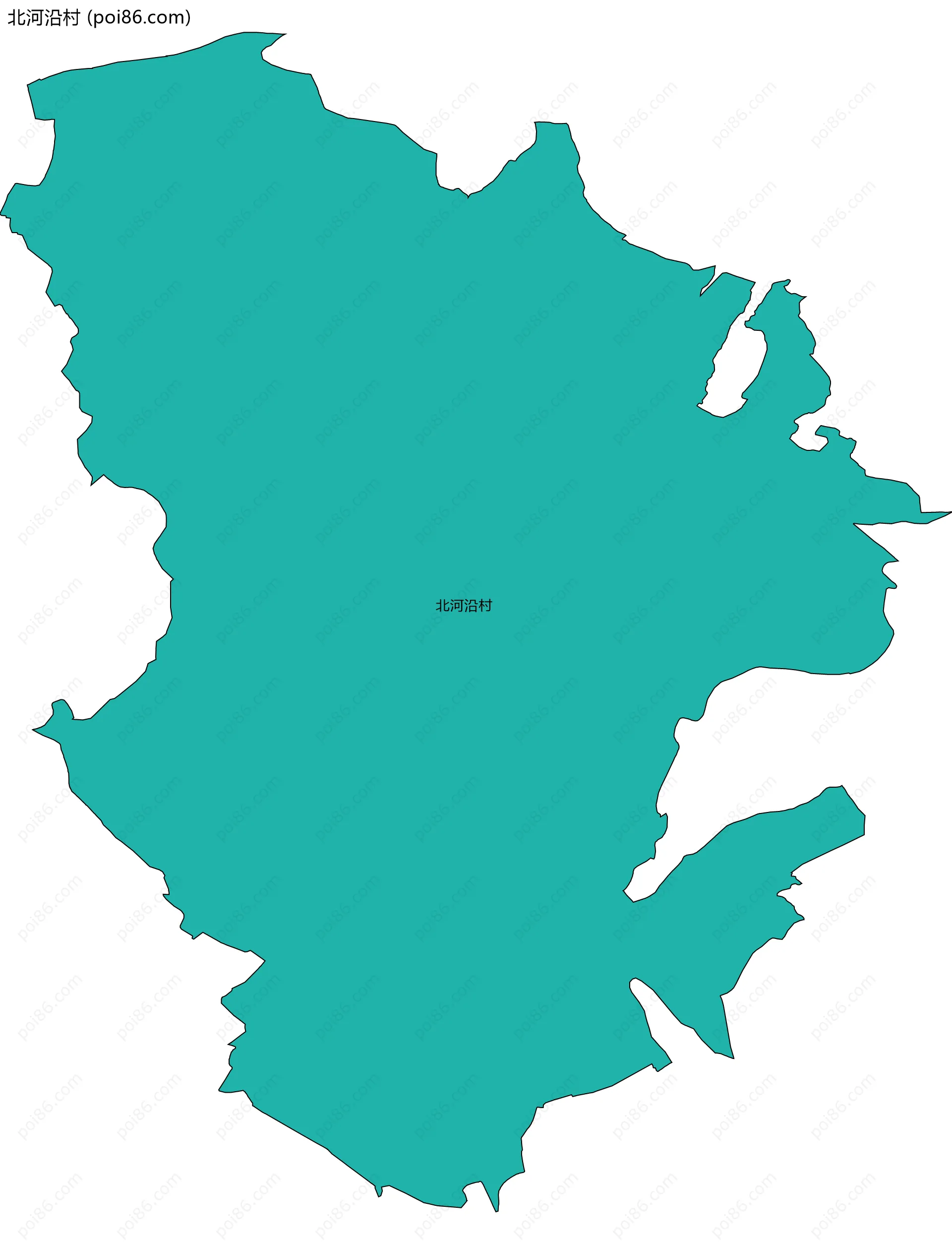 北河沿村边界地图