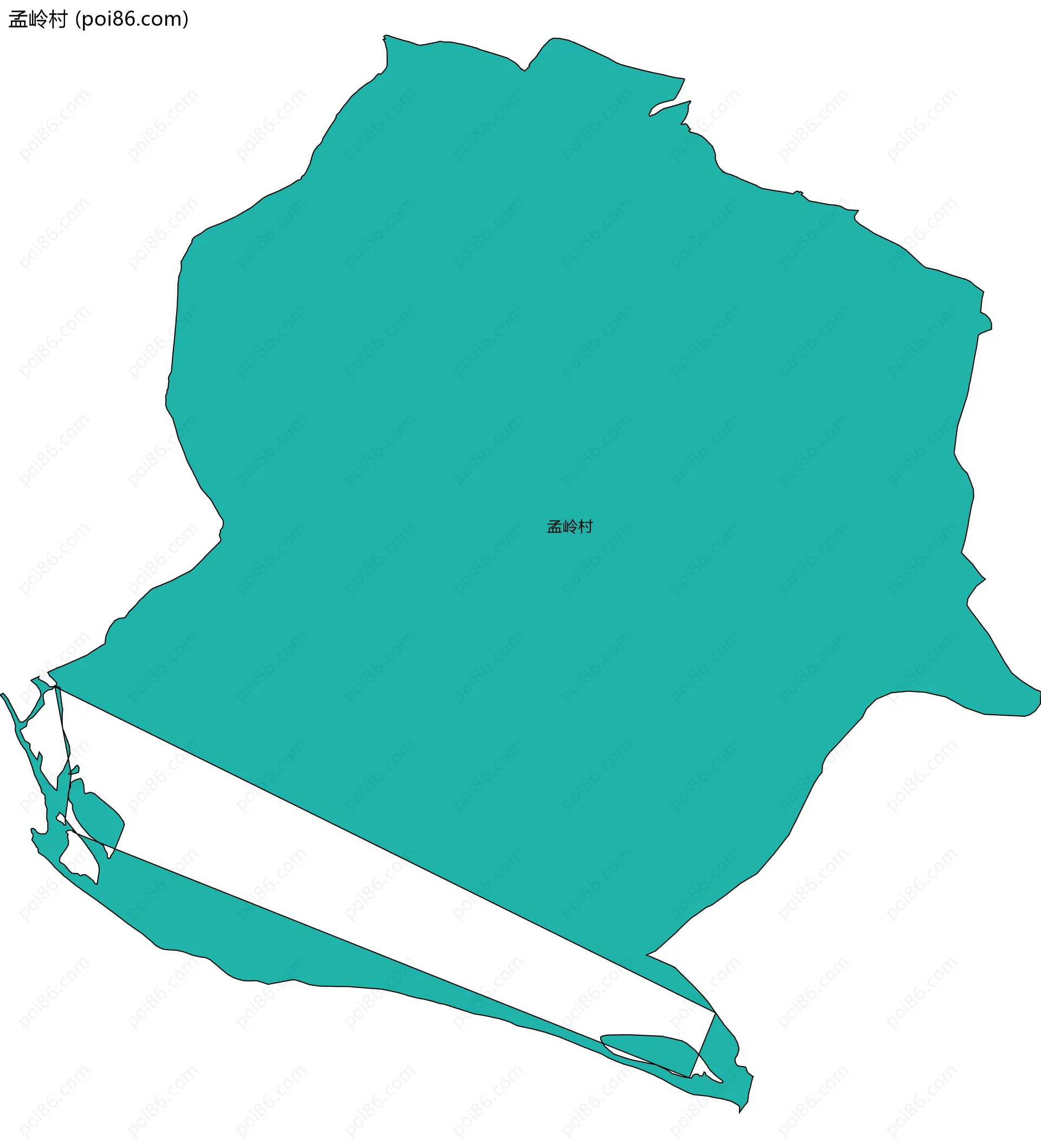 孟岭村边界地图