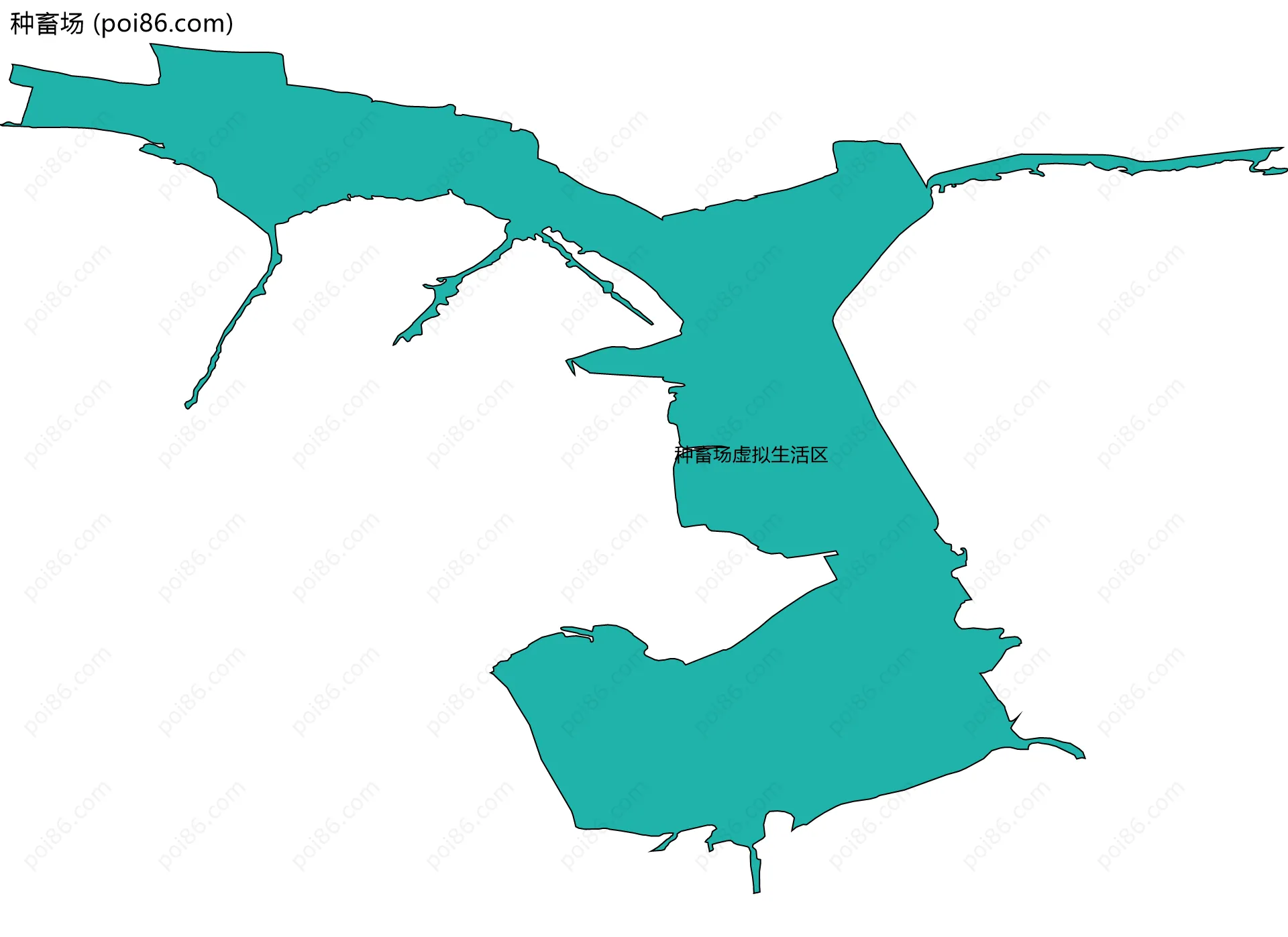 种畜场边界地图(五级行政区划)