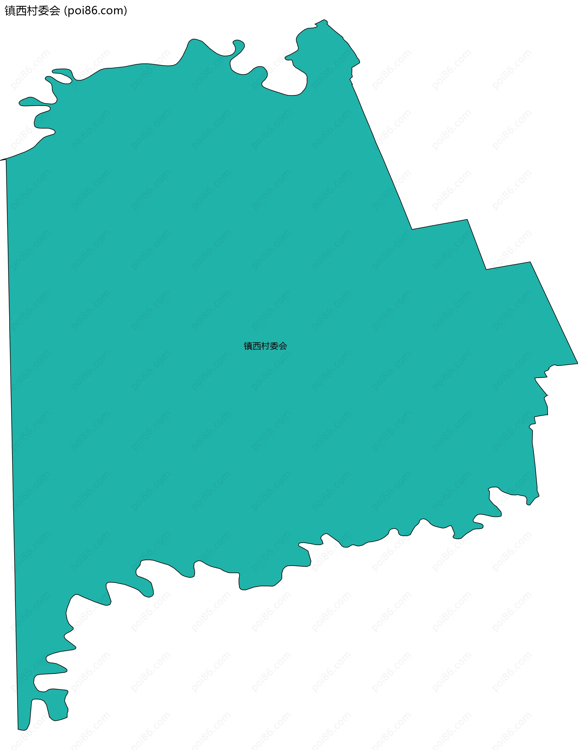 镇西村委会边界地图