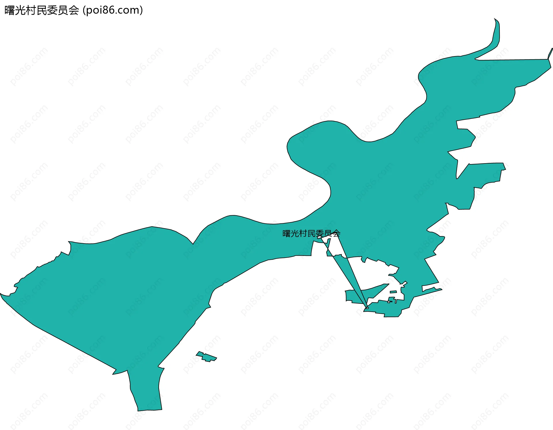 曙光村民委员会边界地图
