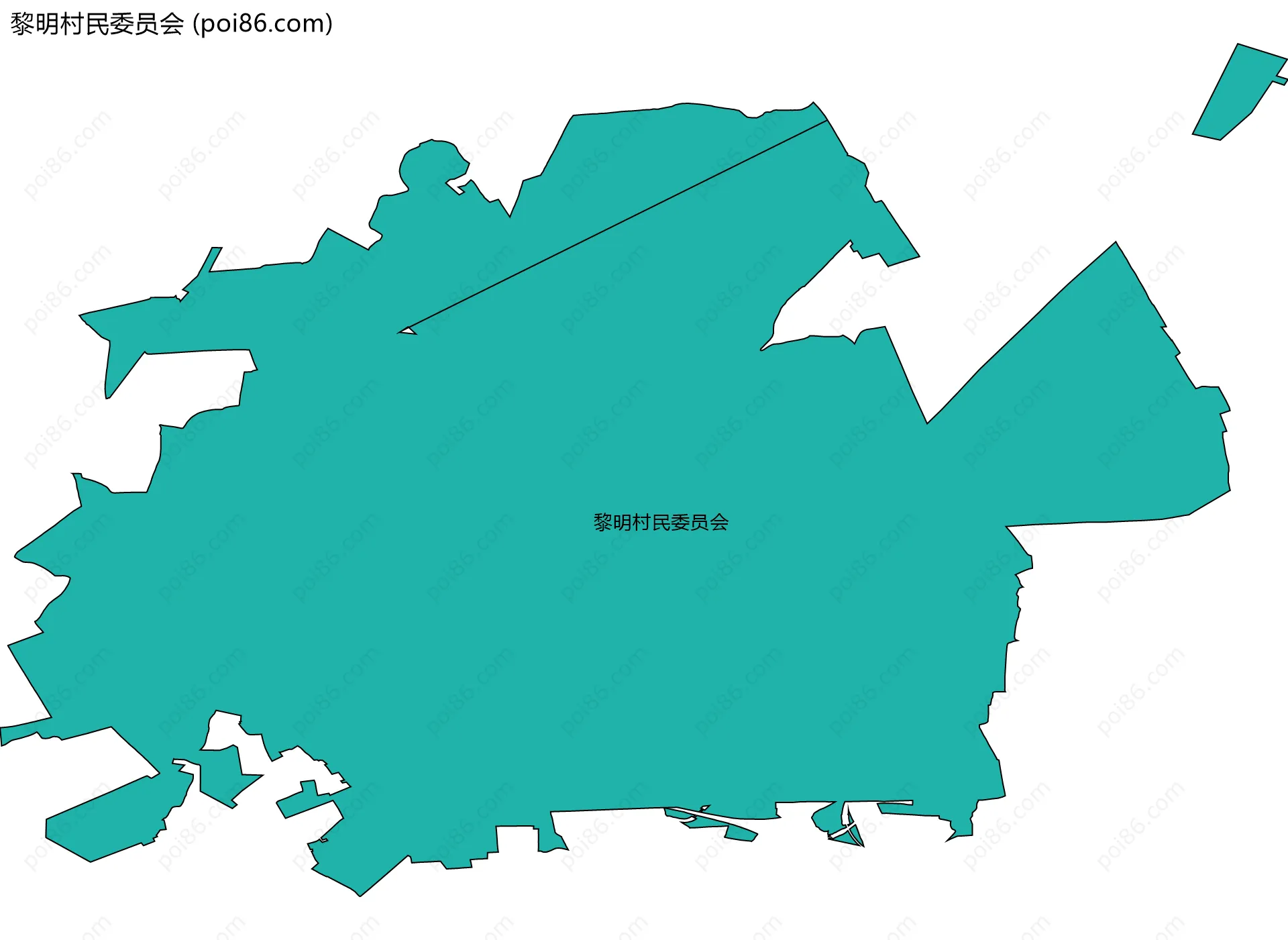黎明村民委员会边界地图
