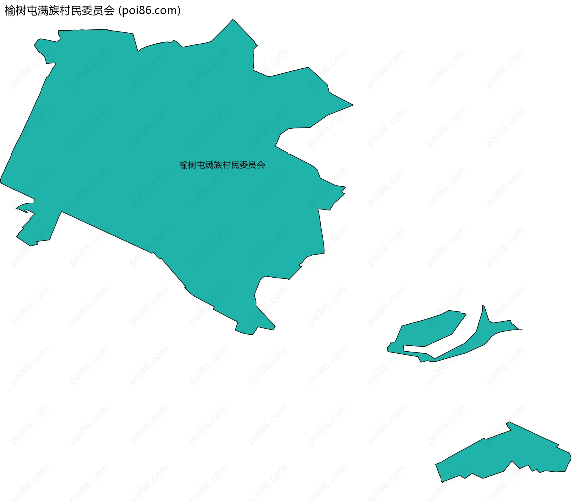 榆树屯满族村民委员会边界地图
