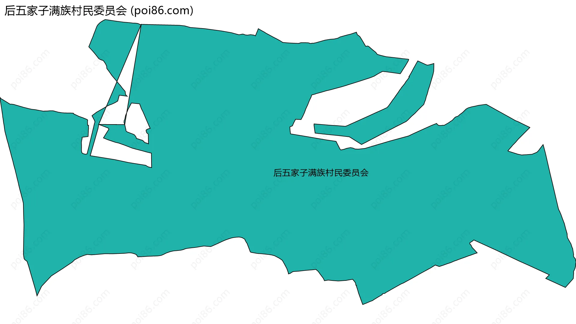 后五家子满族村民委员会边界地图
