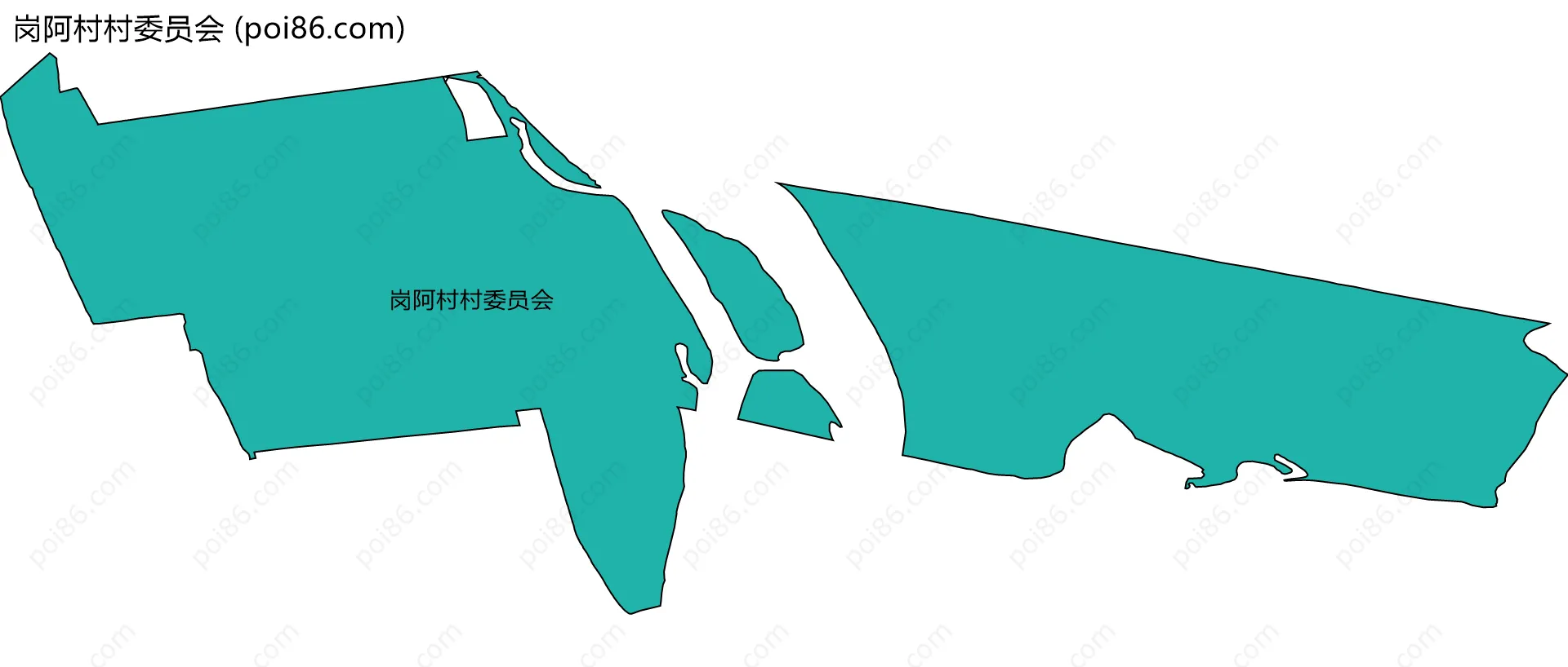 岗阿村村委员会边界地图