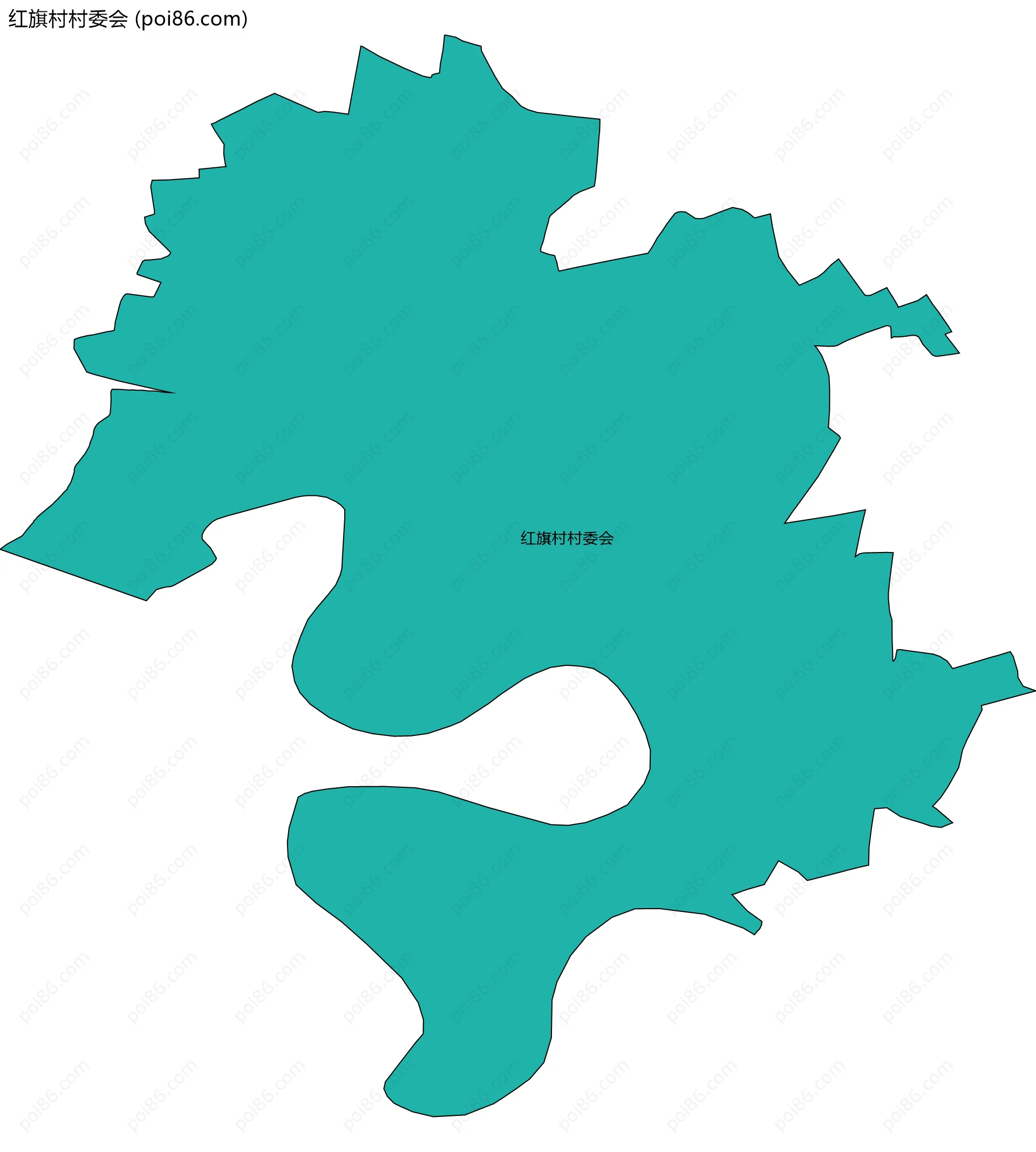 红旗村村委会边界地图