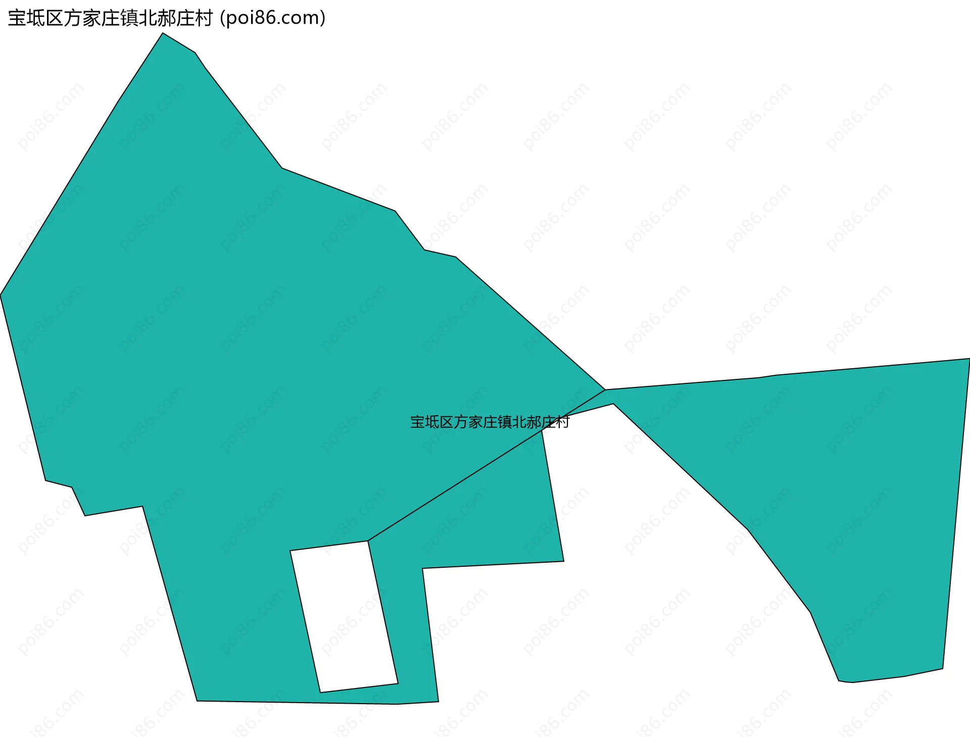 宝坻区方家庄镇北郝庄村边界地图