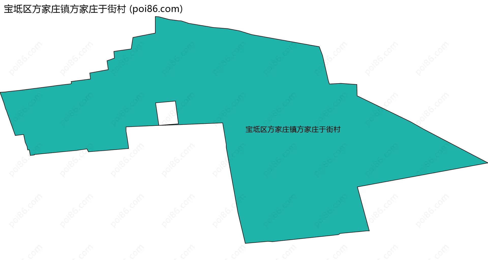 宝坻区方家庄镇方家庄于街村边界地图